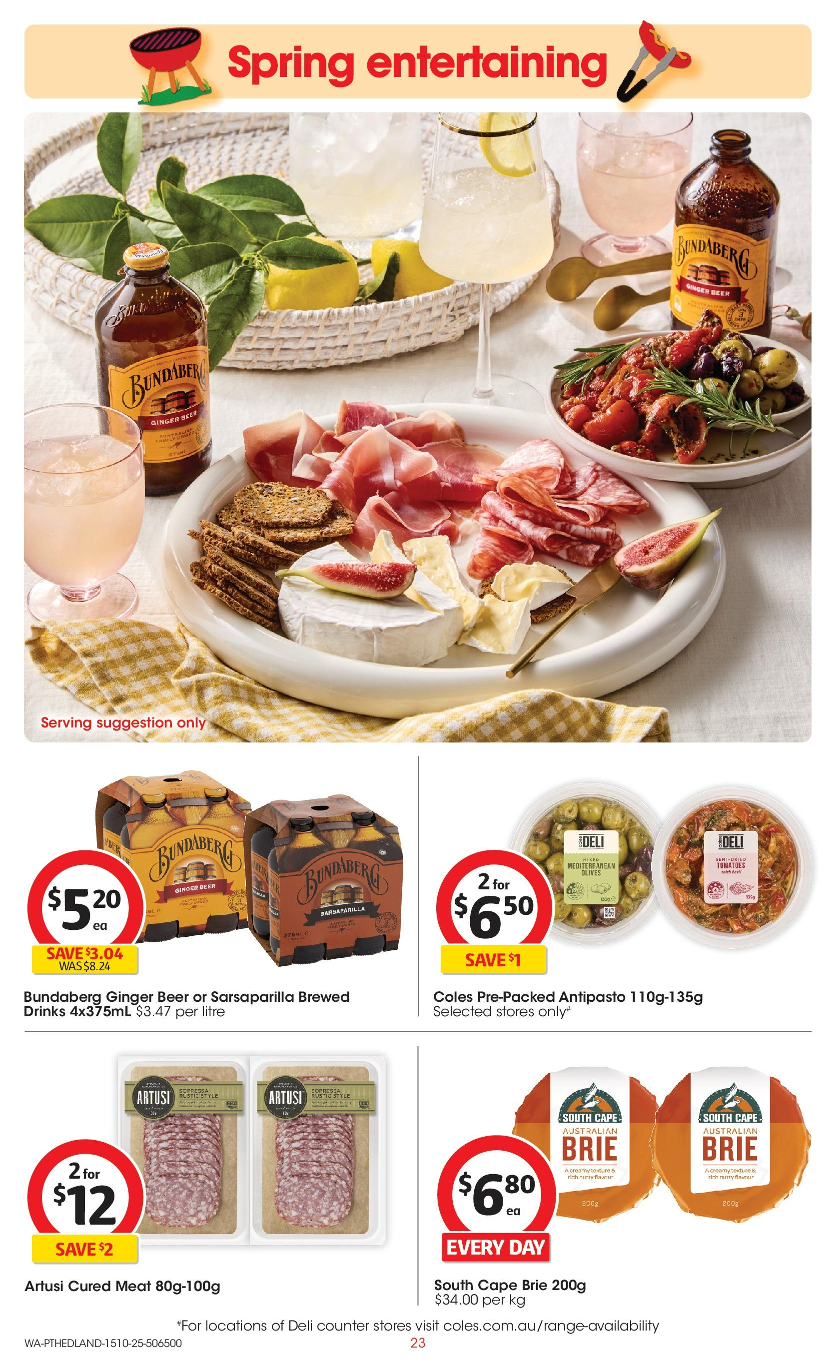 ﻿﻿Coles catalogue valid from 15/10/2025 > Online Australia | Page: 23 | Products: Ginger, Beer, Meat, Olives