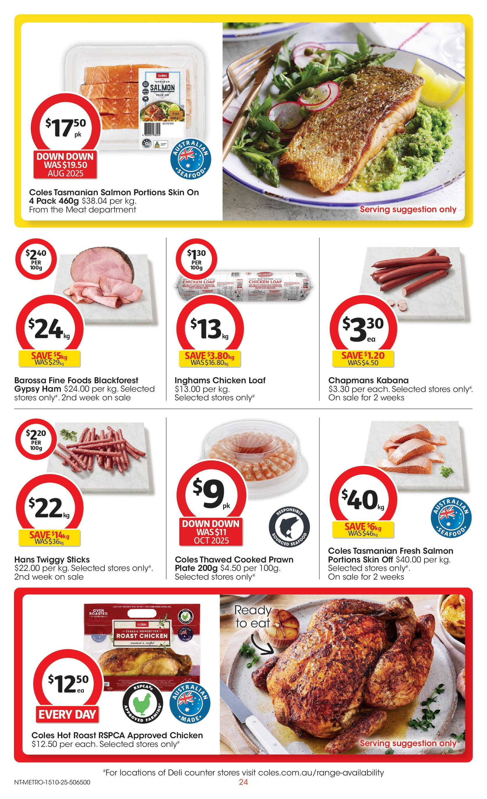 ﻿﻿Coles catalogue valid from 15/10/2025 > Online Australia | Page: 24 | Products: Ham, Meat, Seafood, Oven