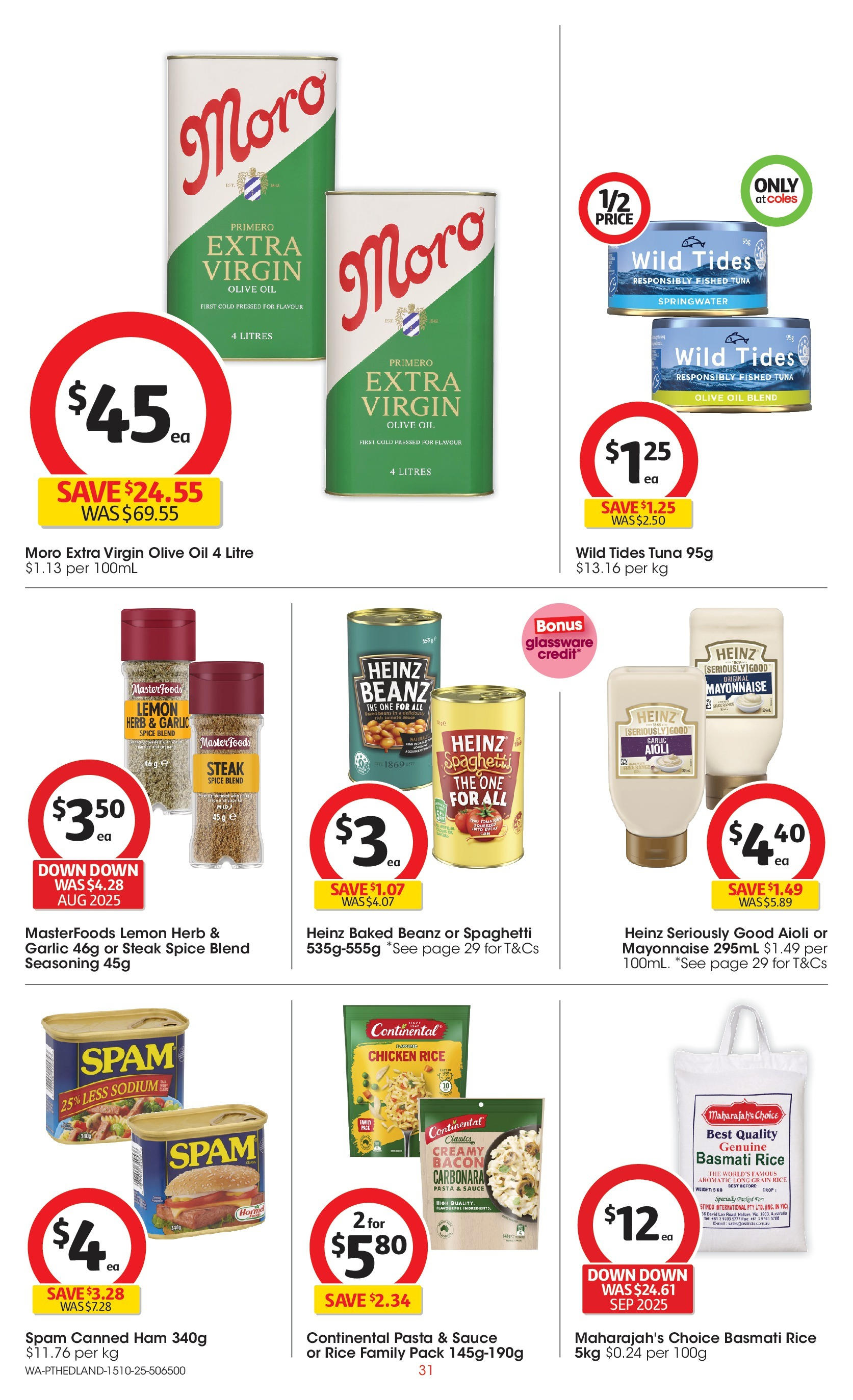 ﻿﻿Coles catalogue valid from 15/10/2025 > Online Australia | Page: 31 | Products: Oil, Glassware, Pasta, Tuna