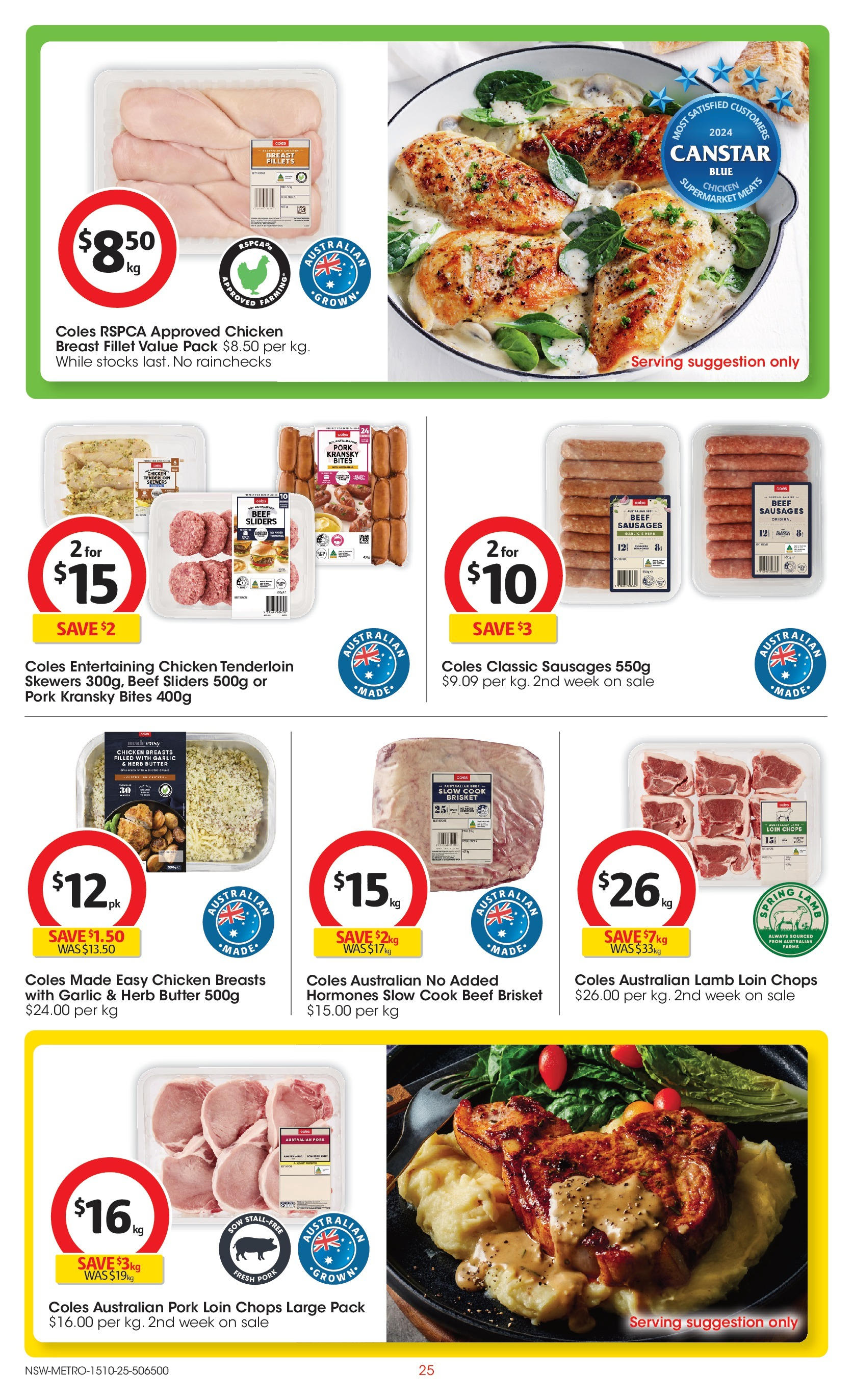 ﻿﻿Coles catalogue valid from 15/10/2025 > Online Australia | Page: 25 | Products: Butter, Herb, Pork, Garlic
