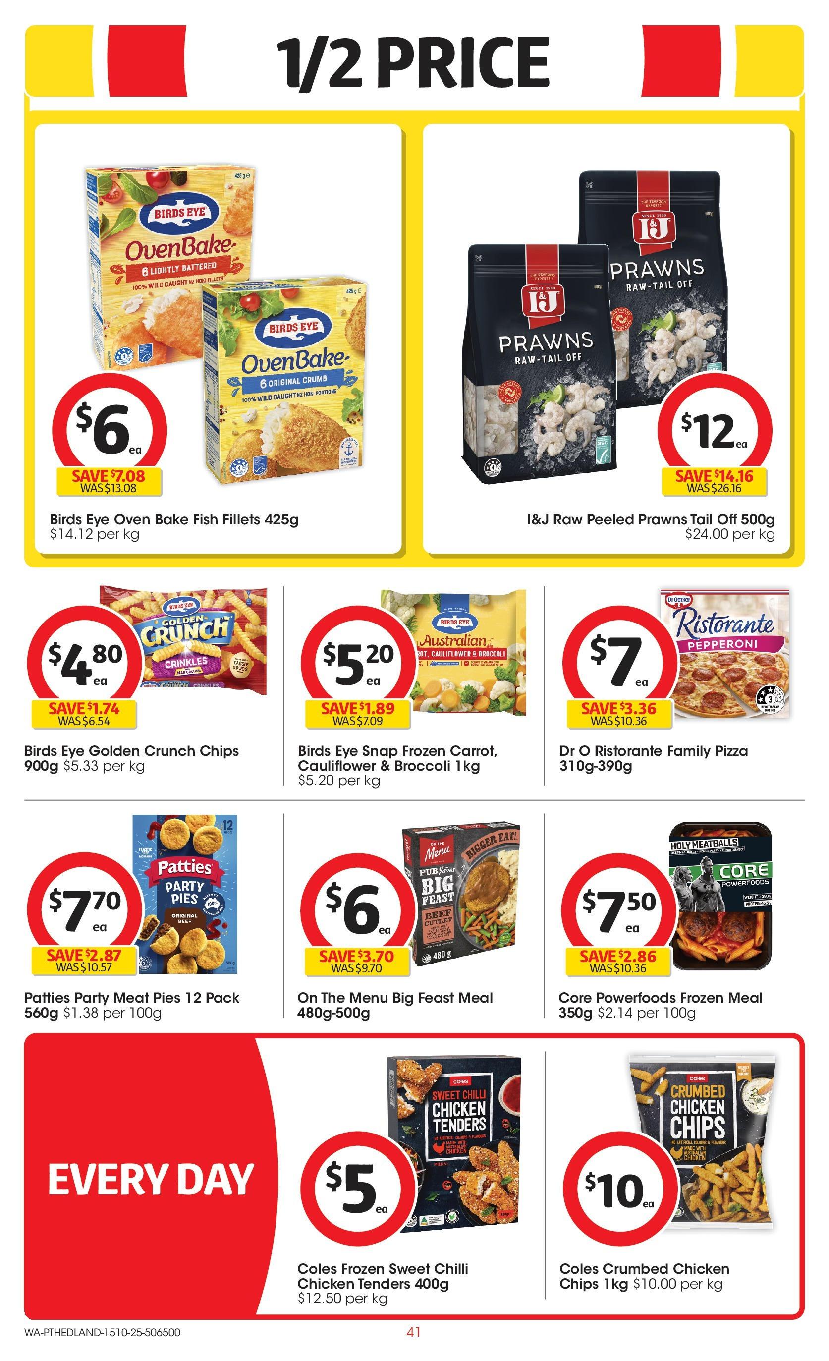 ﻿﻿Coles catalogue valid from 15/10/2025 > Online Australia | Page: 41 | Products: Chicken, Fish, Meat, Pies
