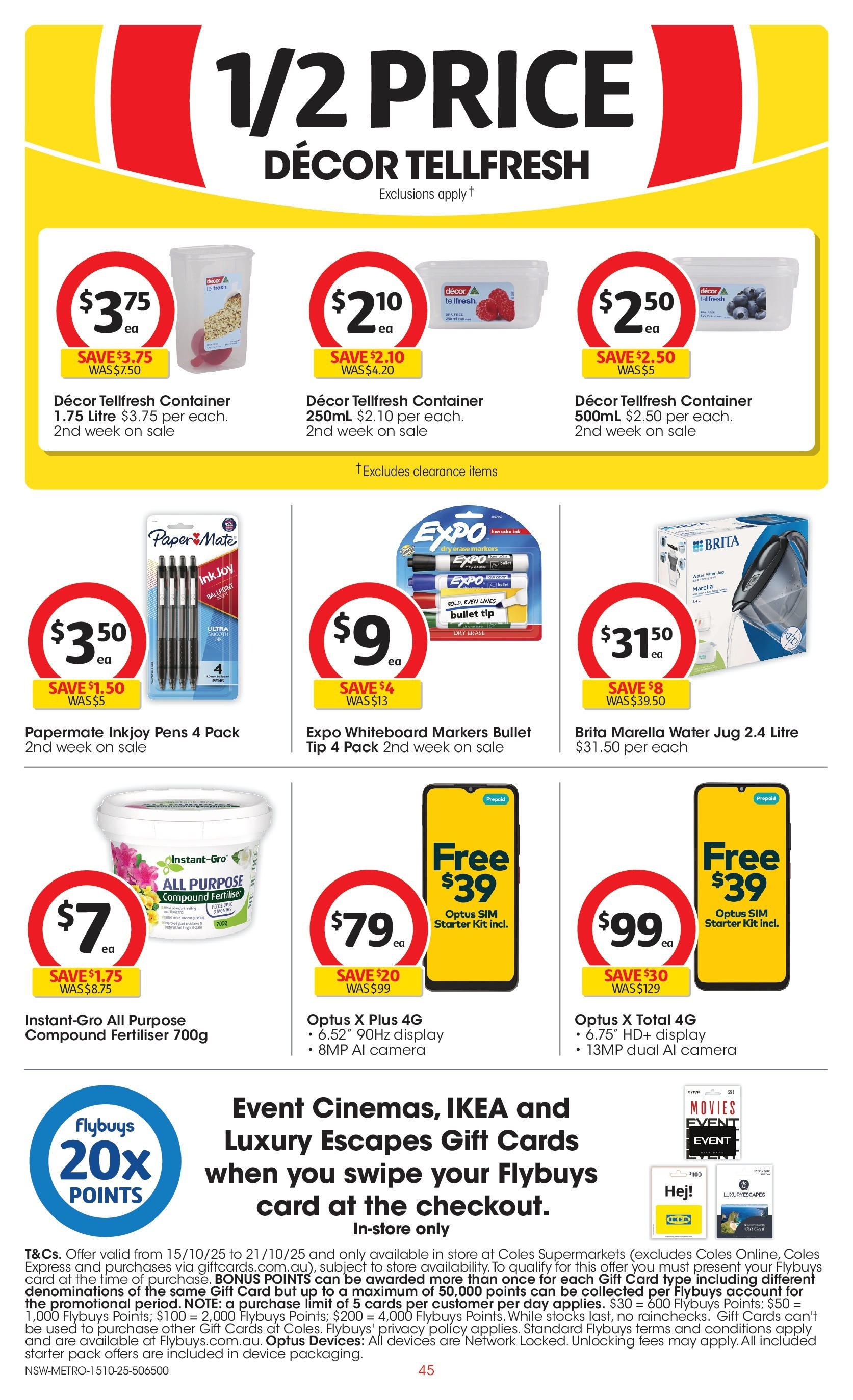 ﻿﻿Coles catalogue valid from 15/10/2025 > Online Australia | Page: 45 | Products: Decor, Water, Device, Camera