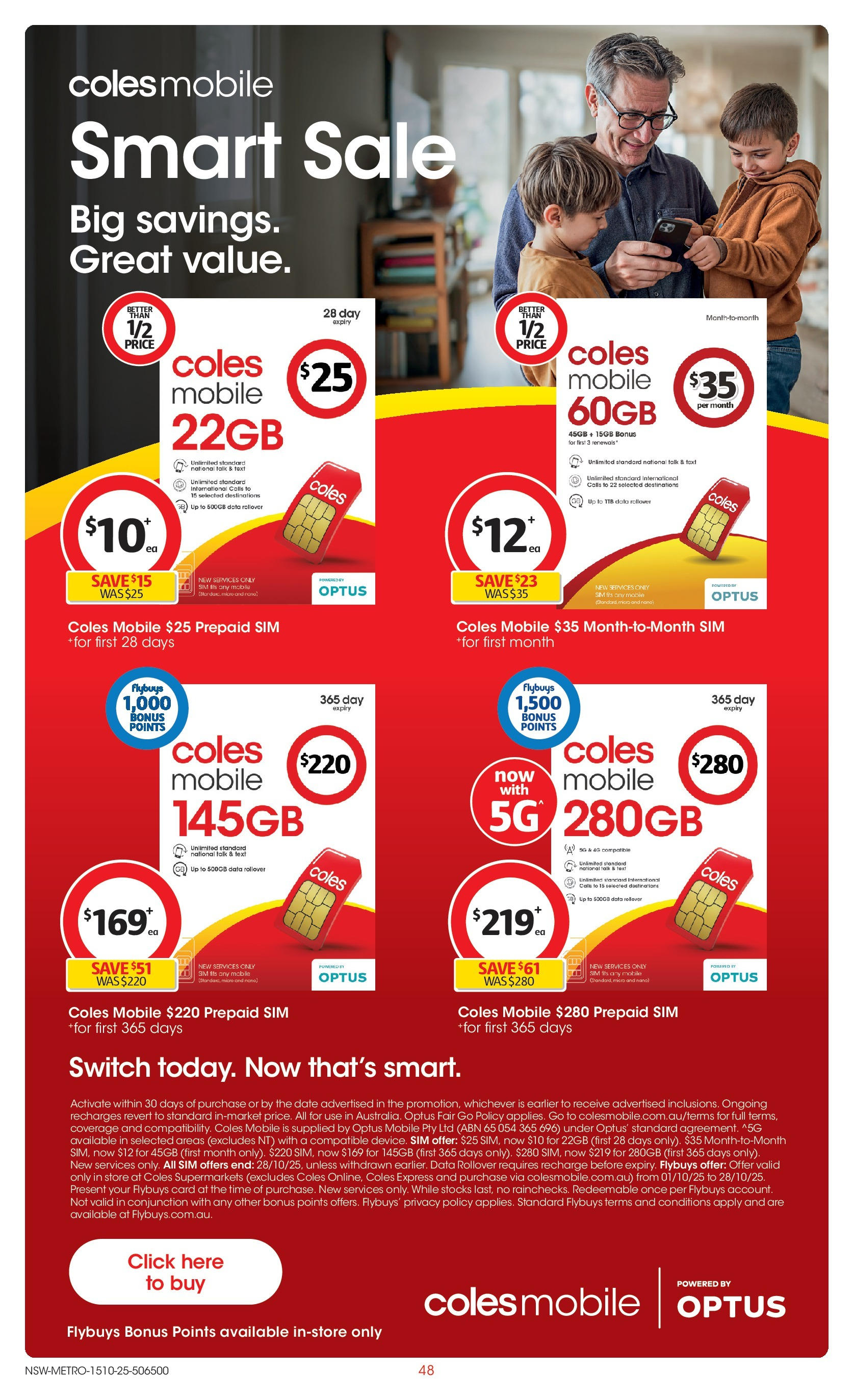 ﻿﻿Coles catalogue valid from 15/10/2025 > Online Australia | Page: 48 | Products: Date, Nano, Mobile