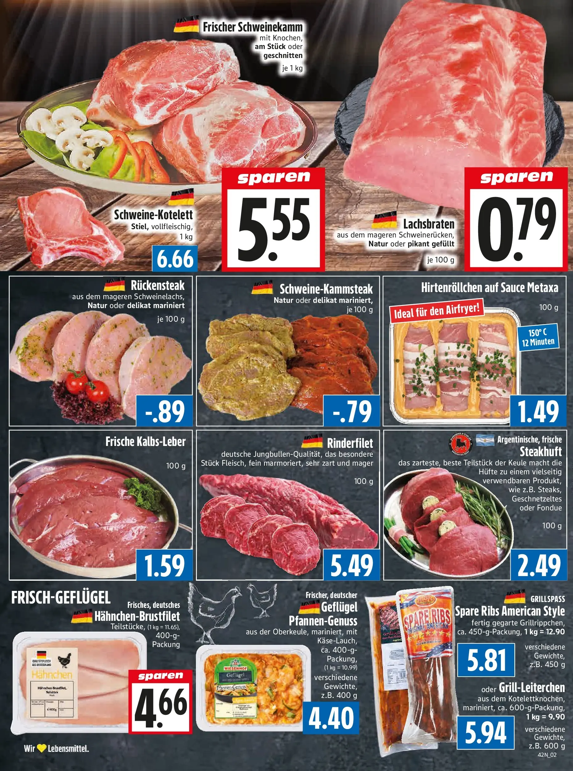 Entdecke - Edeka Hahner: Wochenangebote (ab 11.10.2025) zum Blättern | Seite: 4 | Produkte: Rinderfilet, Spare ribs, Kalbsleber, Fondue