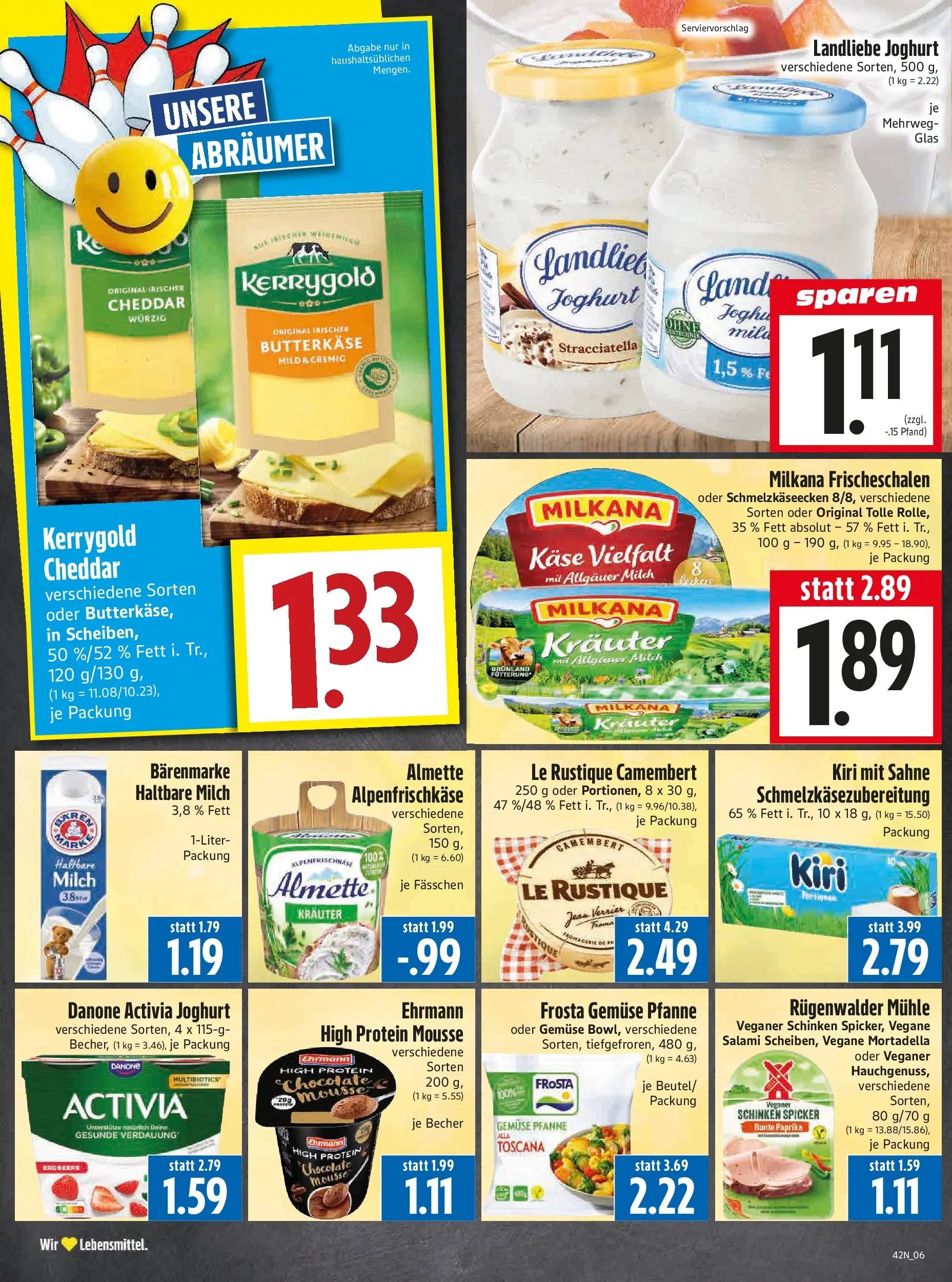 Entdecke - Edeka Hahner: Wochenangebote (ab 11.10.2025) zum Blättern | Seite: 8 | Produkte: Käse, Joghurt, Landliebe joghurt, Sahne