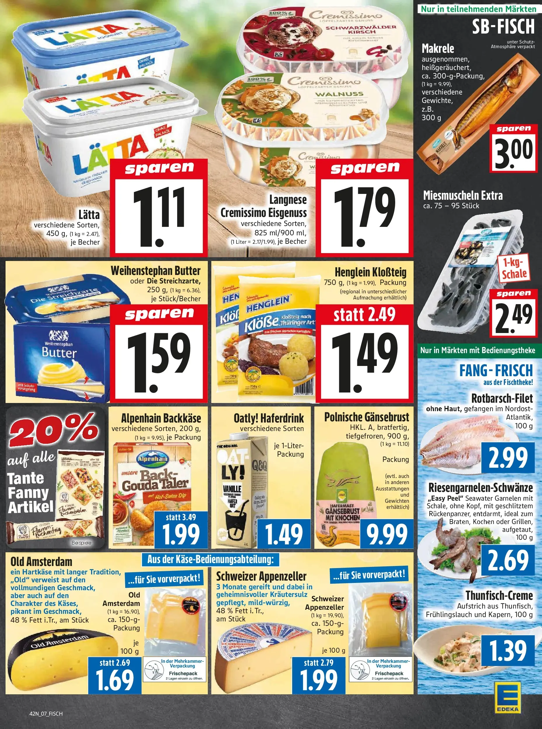 Entdecke - Edeka Hahner: Wochenangebote (ab 11.10.2025) zum Blättern | Seite: 9 | Produkte: Langnese, Cremissimo, Butter, Lätta
