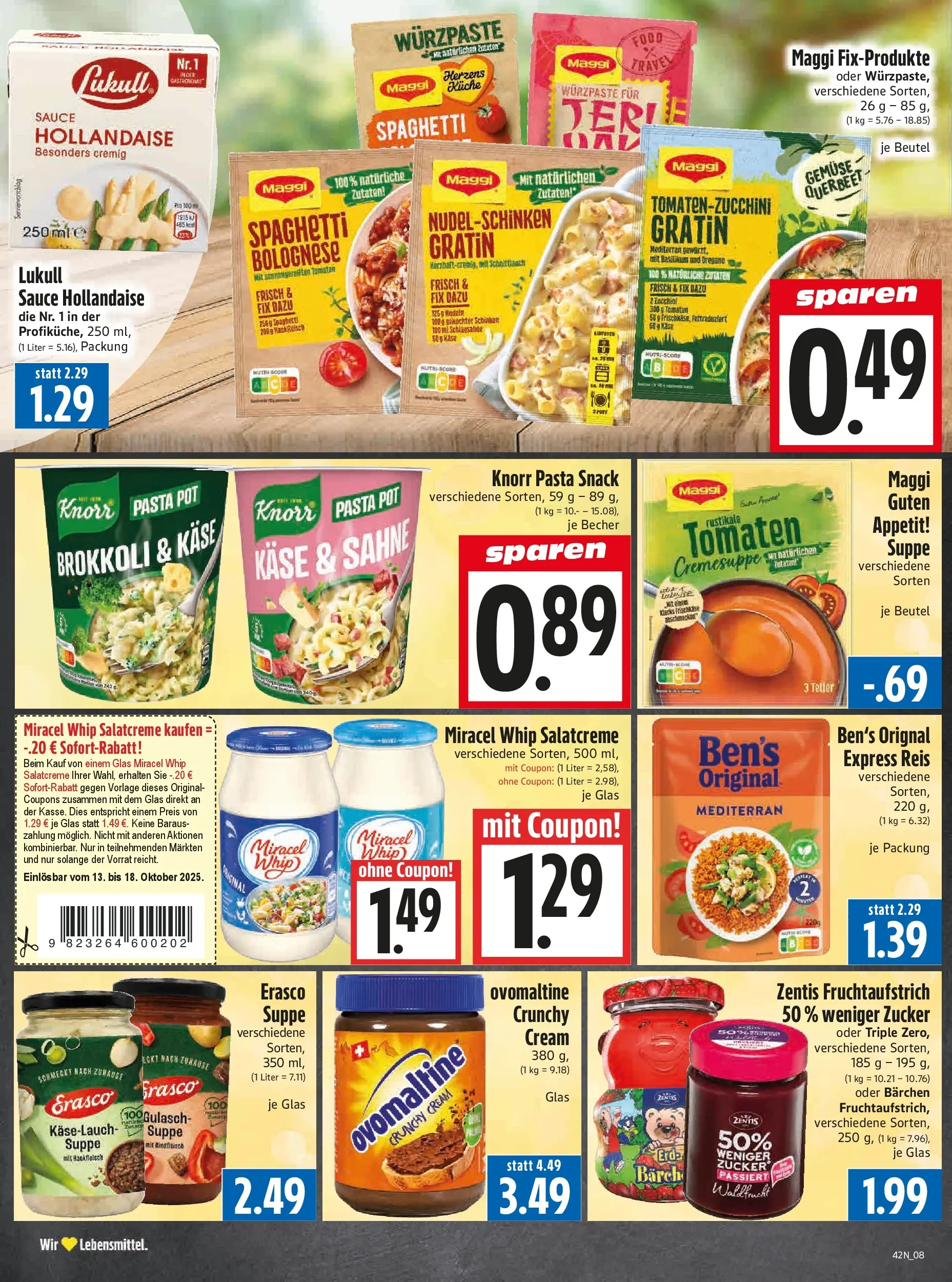 Entdecke - Edeka Hahner: Wochenangebote (ab 11.10.2025) zum Blättern | Seite: 10 | Produkte: Ovomaltine, Miracel whip, Brokkoli, Hackfleisch