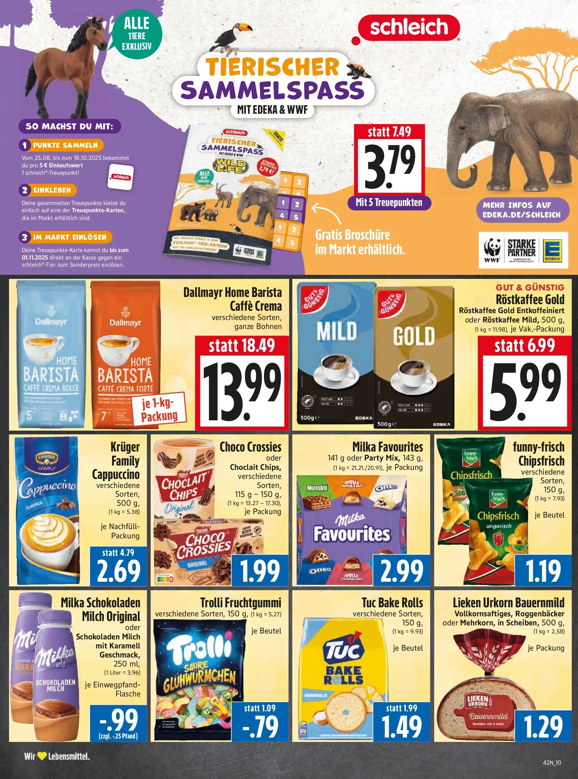 Entdecke - Edeka Hahner: Wochenangebote (ab 11.10.2025) zum Blättern | Seite: 12 | Produkte: Milch, Milka, Dallmayr, Chips