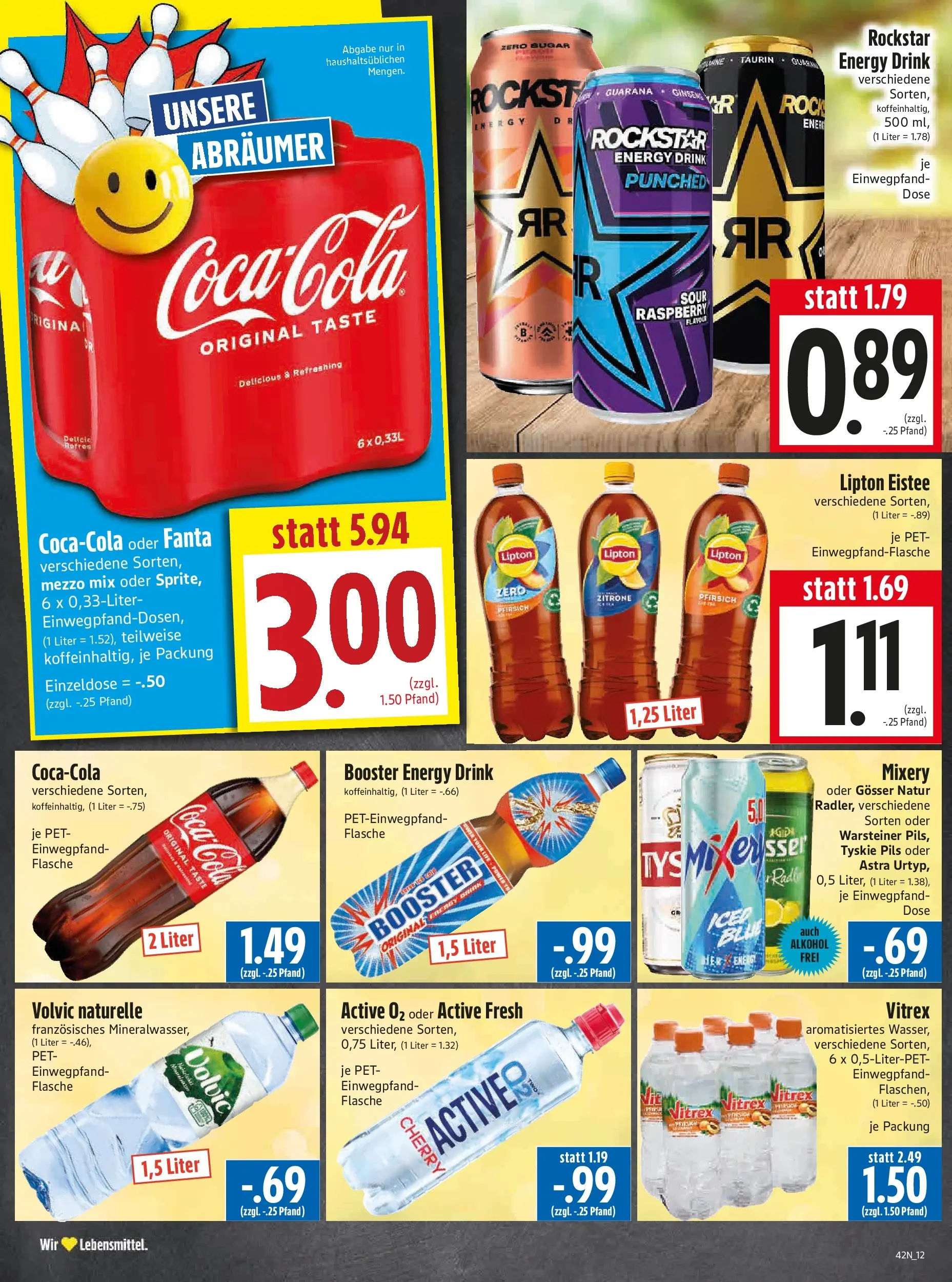 Entdecke - Edeka Hahner: Wochenangebote (ab 11.10.2025) zum Blättern | Seite: 14 | Produkte: Energy, Pils, Warsteiner, Volvic