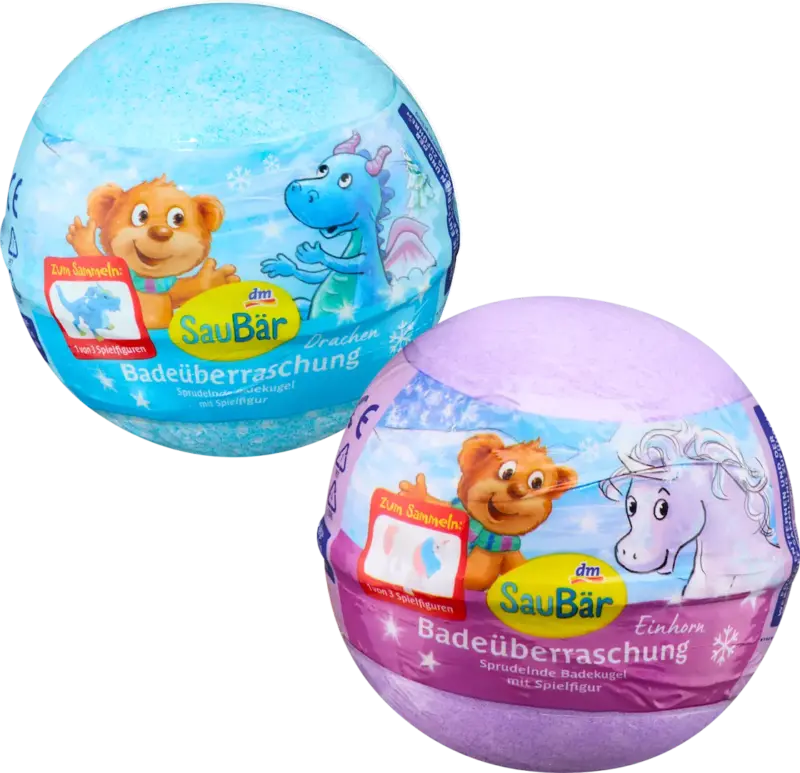 SauBär Kinder Badezusatz Badeüberraschung mit Spielzeugfigur