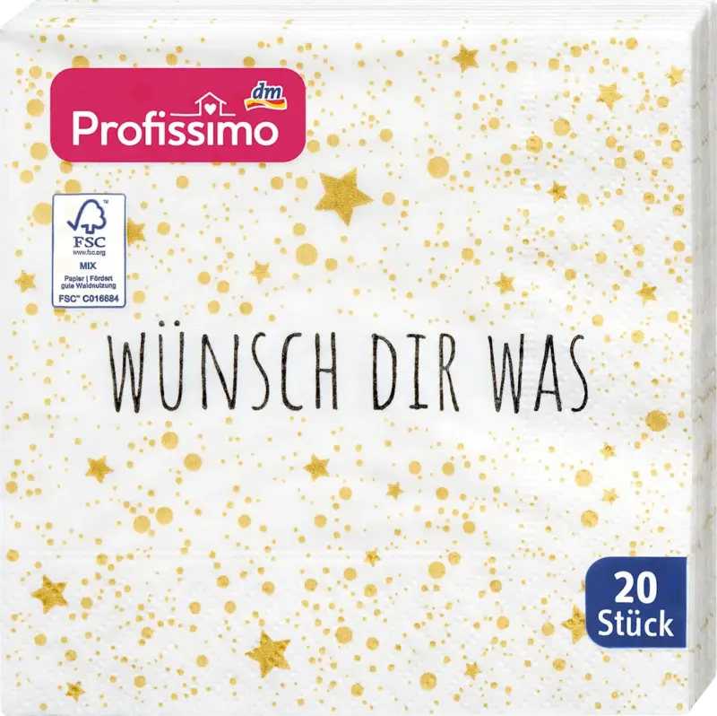 Profissimo Servietten "Wünsch dir was" 25x25cm