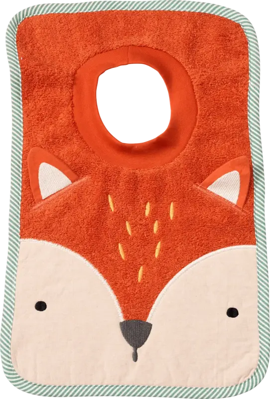 ALANA Lätzchen mit 3D-Fuchs-Applikation, orange