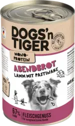 DOGS'n TIGER Nassfutter Hund mit Lamm, Abendbrot