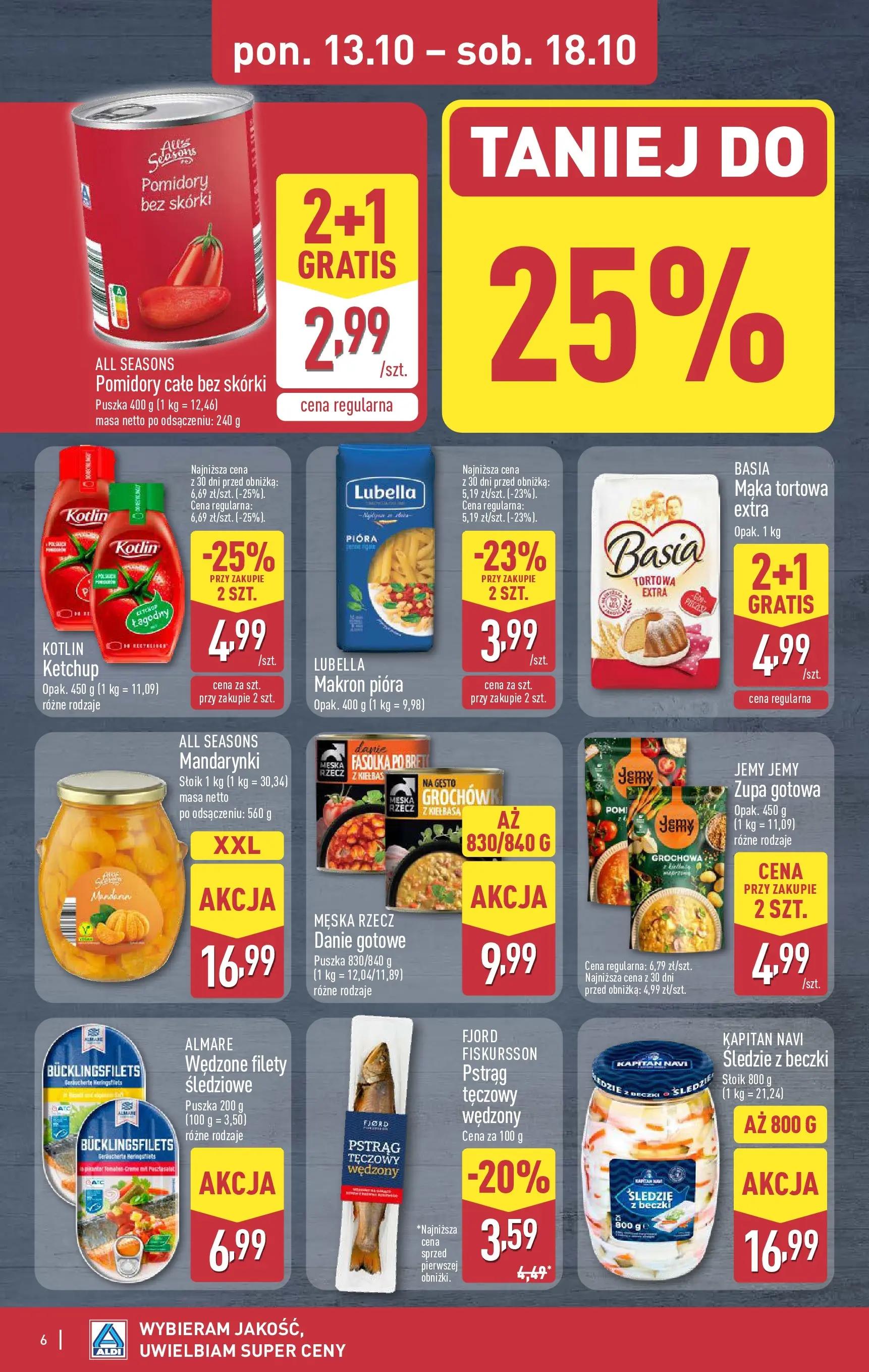 Aldi Gazetka od 13.10.2025 - Ulotka PDF, promocje | Strona: 6 | Produkty: Pstrąg, Zupa, Pomidory, Mandarynki