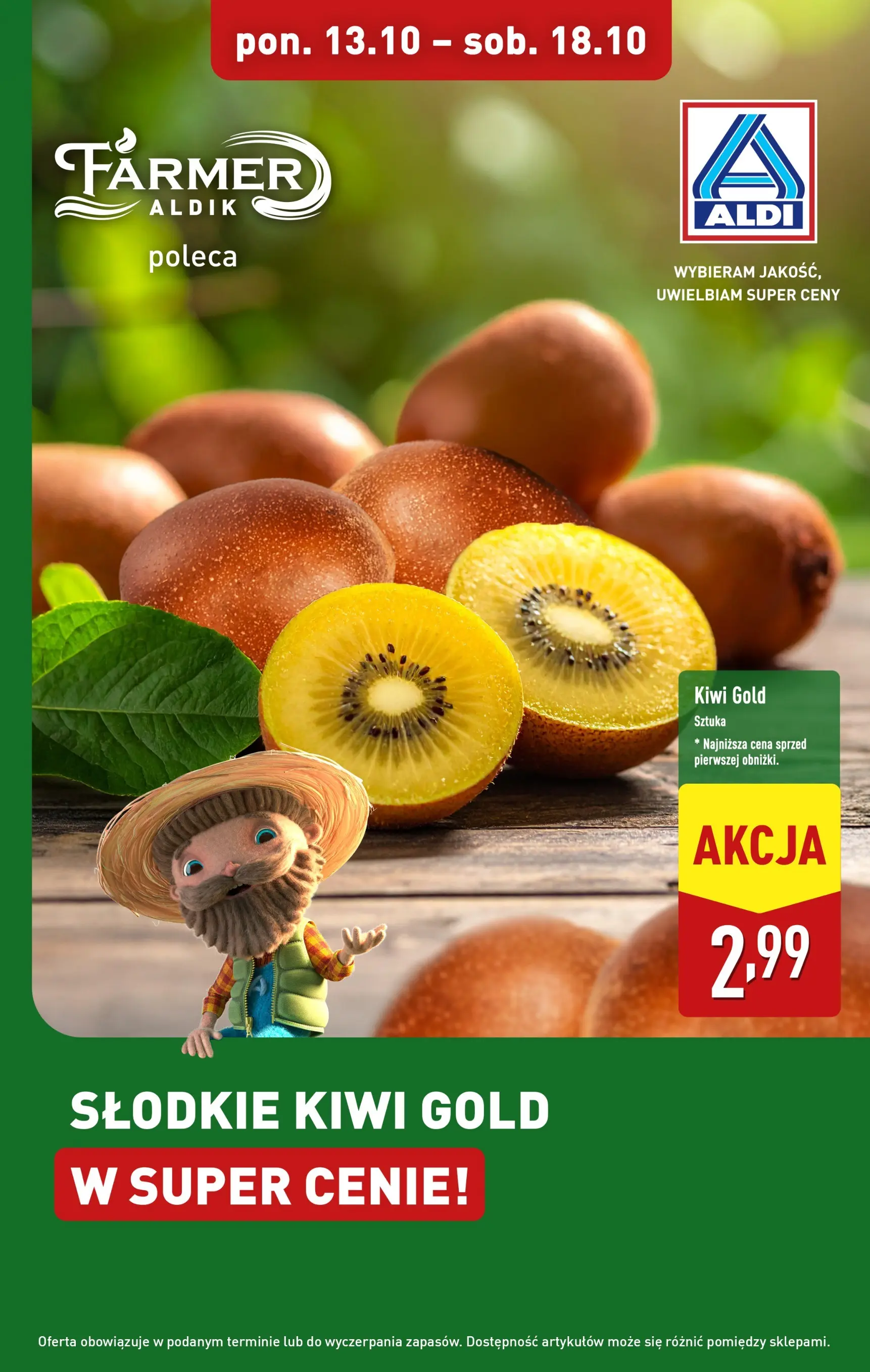 Aldi Gazetka - Słodkie kiwi od 13.10.2025 - Ulotka PDF, promocje | Strona: 1 | Produkty: Kiwi