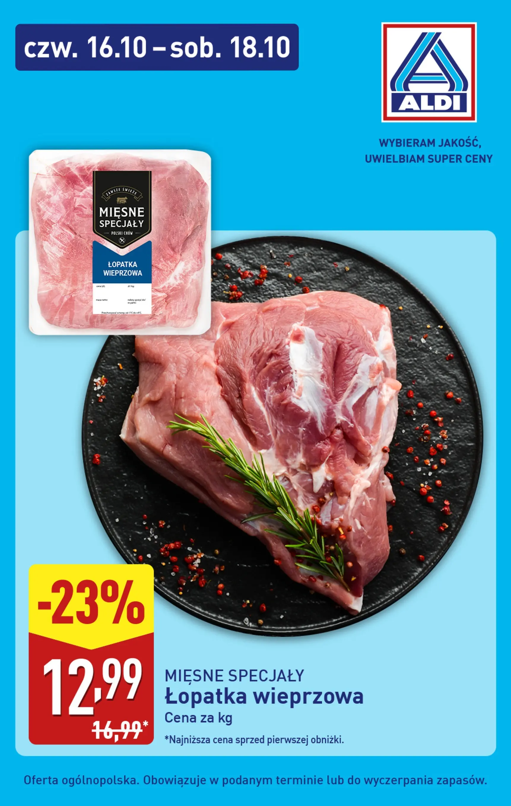 Aldi Gazetka - Od czwartku od 16.10.2025 - Ulotka PDF, promocje | Strona: 3 | Produkty: Łopatka wieprzowa
