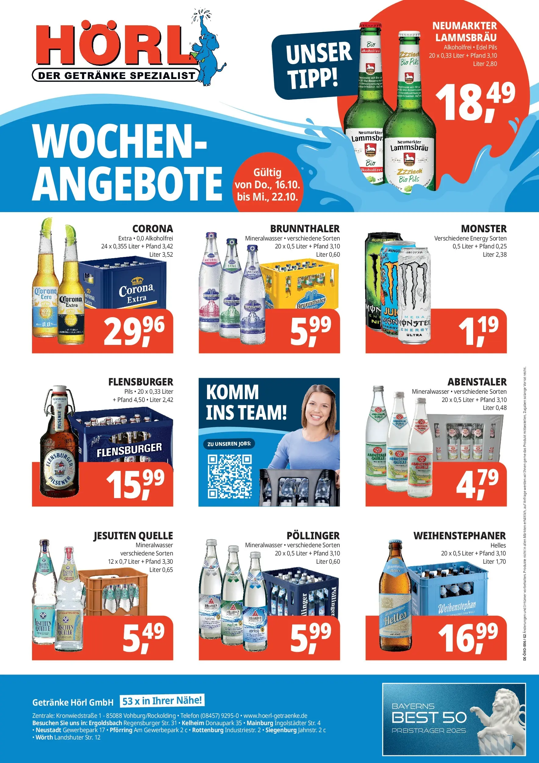Entdecke - Getränke Hörl: Wochen-Angebote! (ab 15.10.2025) zum Blättern | Seite: 1 | Produkte: Energy, Pils, Mineralwasser, Monster