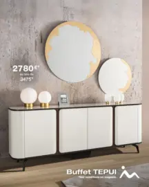 En PROMOTION* ce mois-ci : Élégant et fonctionnel, le buffet TEPUI à 2 780 € au lieu de 3 475 € s’inspire du style Bauhaus !