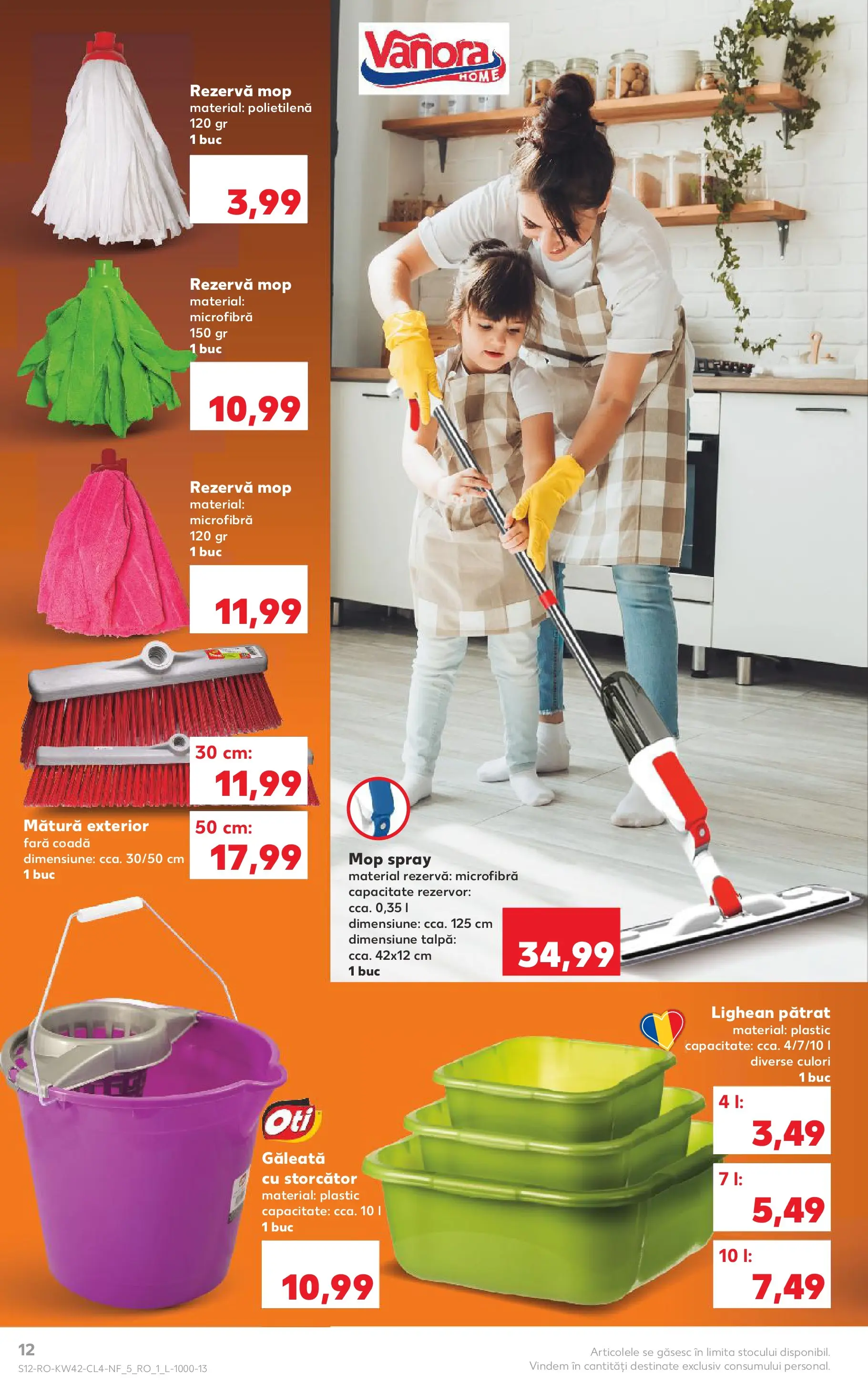 Catalog Kaufland - Fălticeni 14.10.2025 - Revista si Oferta | Pagină: 12 | Produse: Storcător, Mop, Mătură