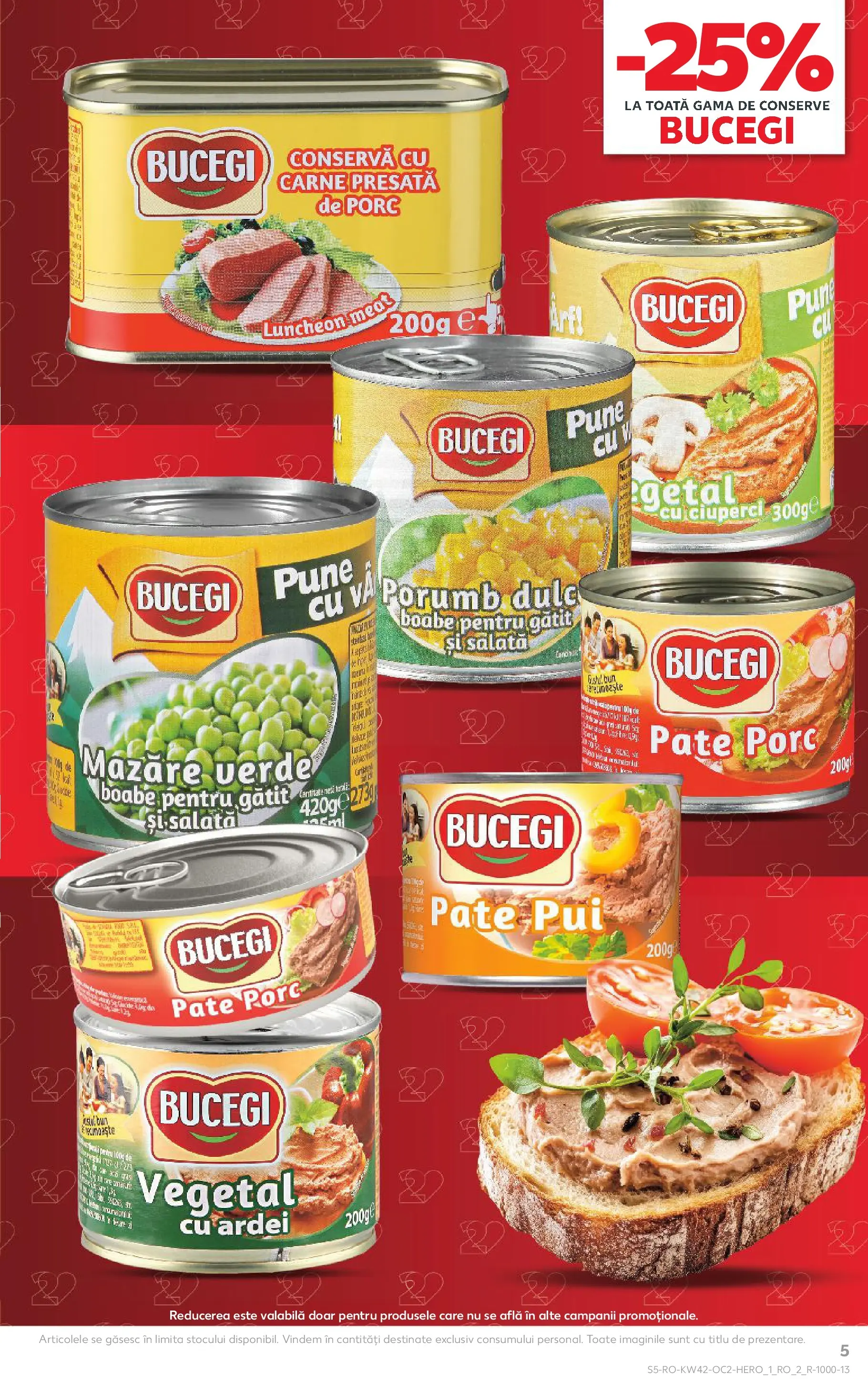 Catalog Kaufland - Bucureşti 15.10.2025 - Revista si Oferta | Pagină: 5 | Produse: Mazăre, Pate, Ciuperci, Salată