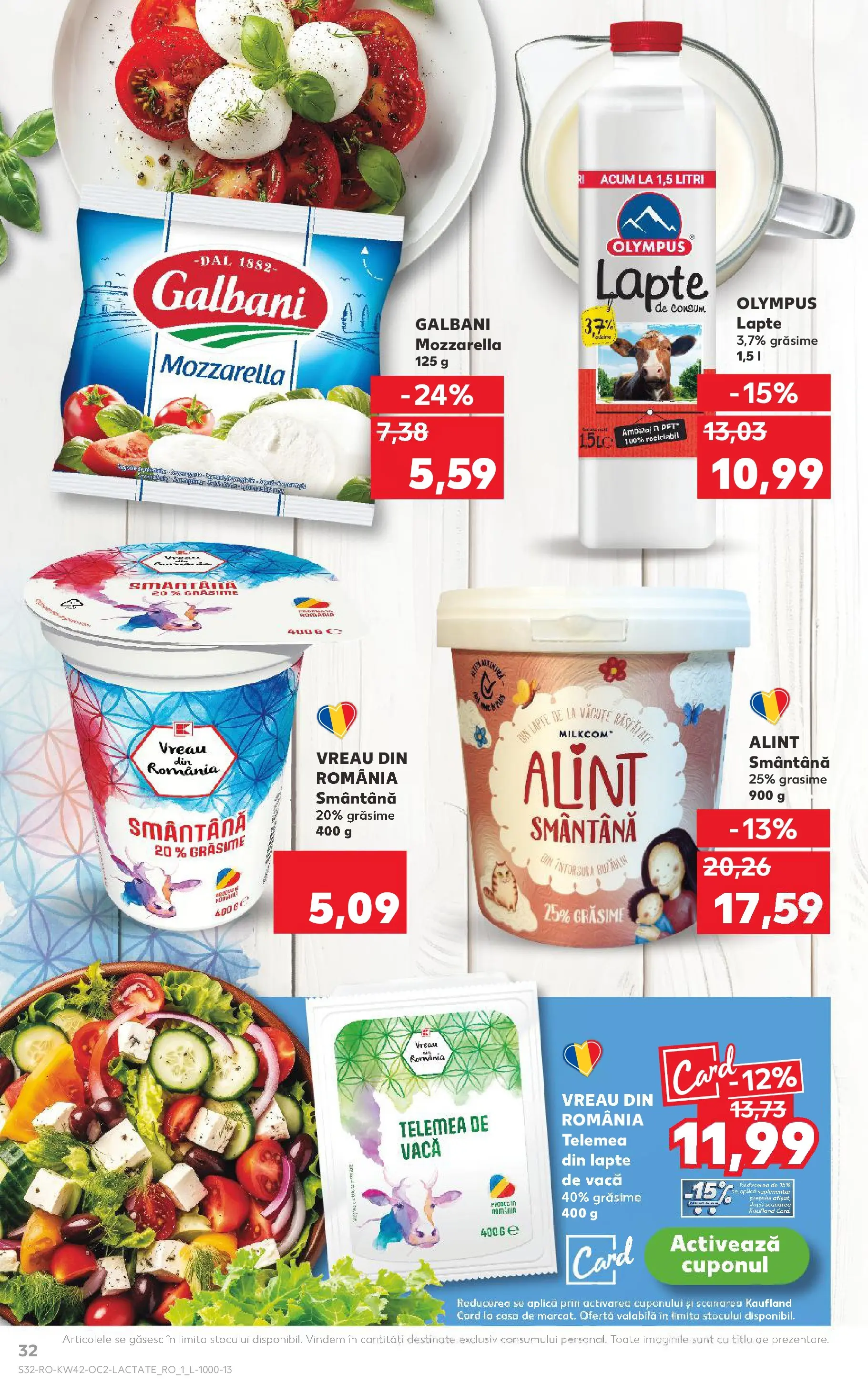 Catalog Kaufland - Bucureşti 15.10.2025 - Revista si Oferta | Pagină: 32 | Produse: Mozzarella, Lapte, Smântână
