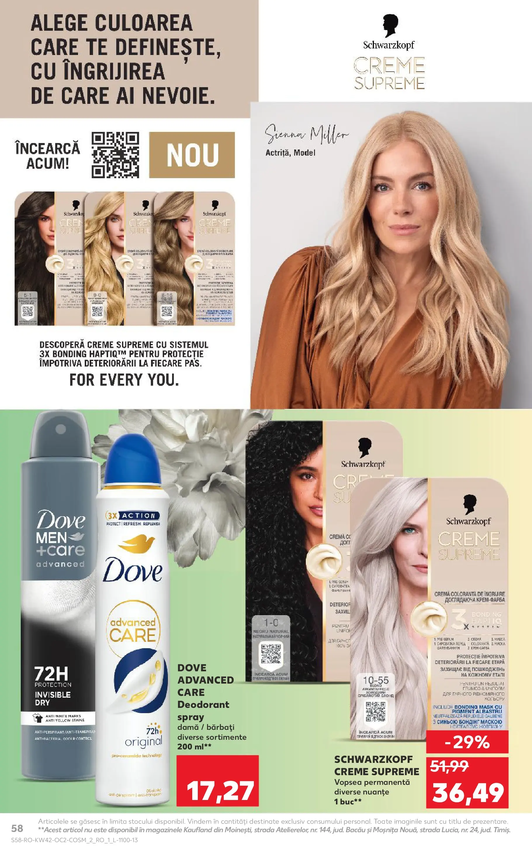 Catalog Kaufland - Ploiești 15.10.2025 || Revista si Oferte | Pagină: 58 | Produse: Vopsea, Cremă, Deodorant, Antiperspirant Catalog Kaufland - Ploiești 15.10.2025 - Revista si Oferta | Pagină: 58 | Produse: Vopsea, Cremă, Deodorant, Antiperspirant