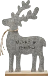 BOLTZE Filzaufsteller, Elch "MERRY Christmas", grau
