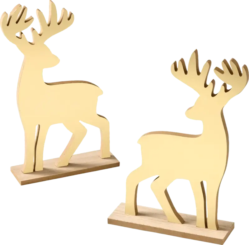 BOLTZE Holzaufsteller, Hirsch, gold