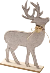 BOLTZE Filzaufsteller, Hirsch mit Holzherz, beige