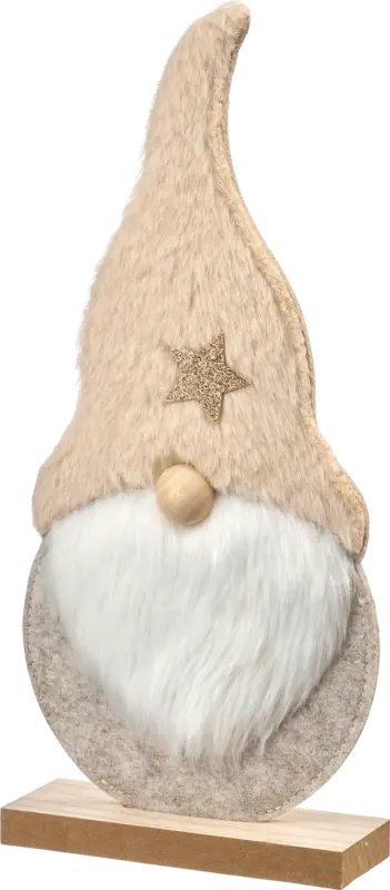 BOLTZE Filzaufsteller, Wichtel mit Glitterstern, creme-beige