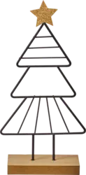 BOLTZE Metallaufsteller, Baum mit goldenem Stern, schwarz-natur