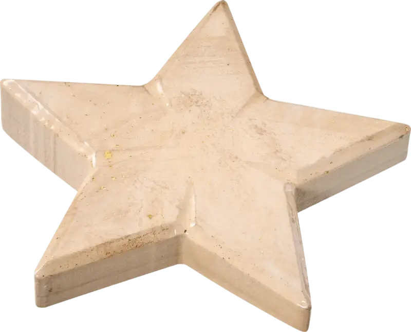 BOLTZE Holzstern, beschichtet, beige-gold