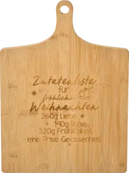BOLTZE Schneidebrett mit "Zutatenliste für fröhliche Weihnachten"