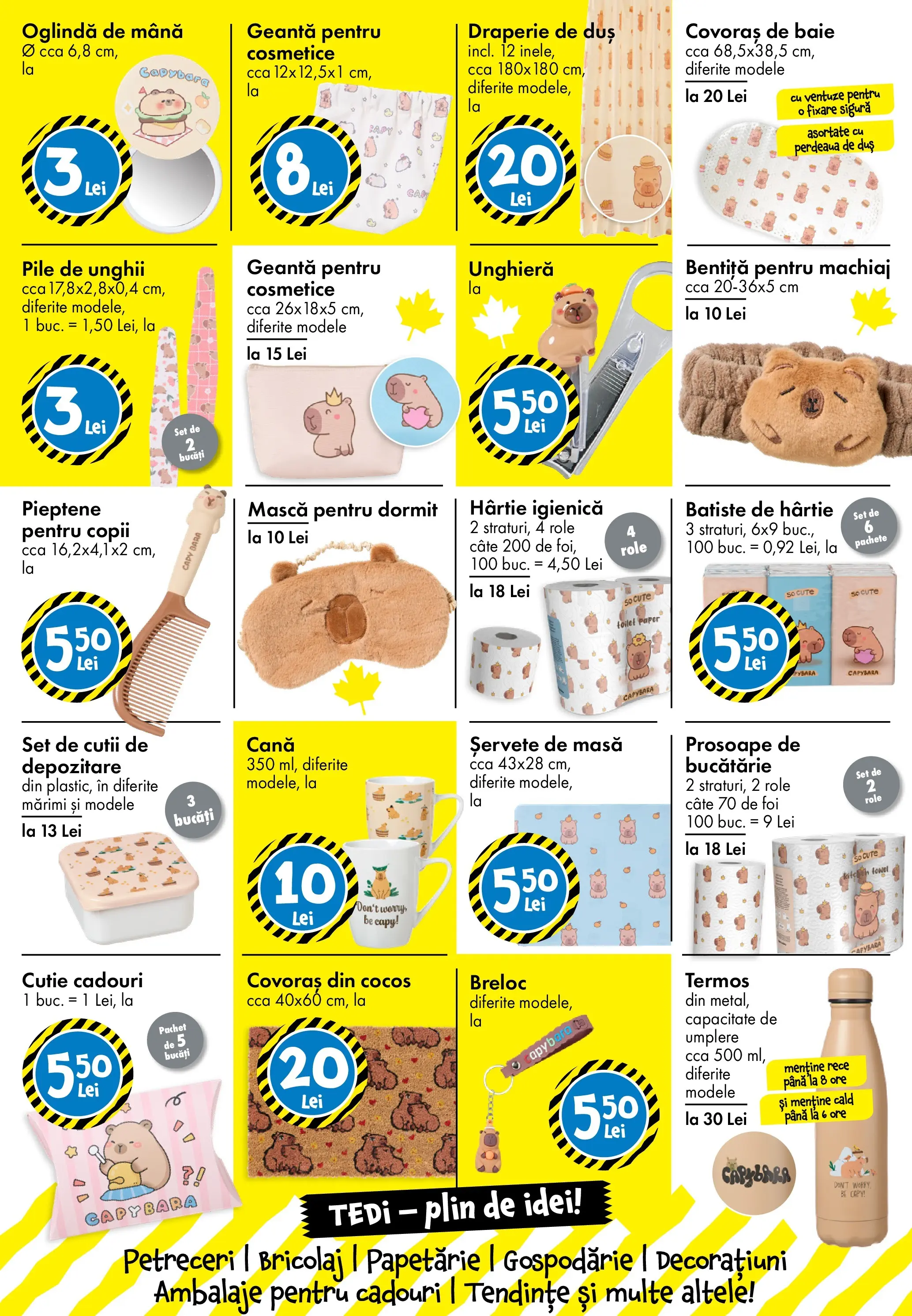 Catalog TEDi - Oferta 10.10.2025 - 19.10.2025 | Pagină: 7 | Produse: Pieptene, Bucătărie, Machiaj, Covoraș de baie