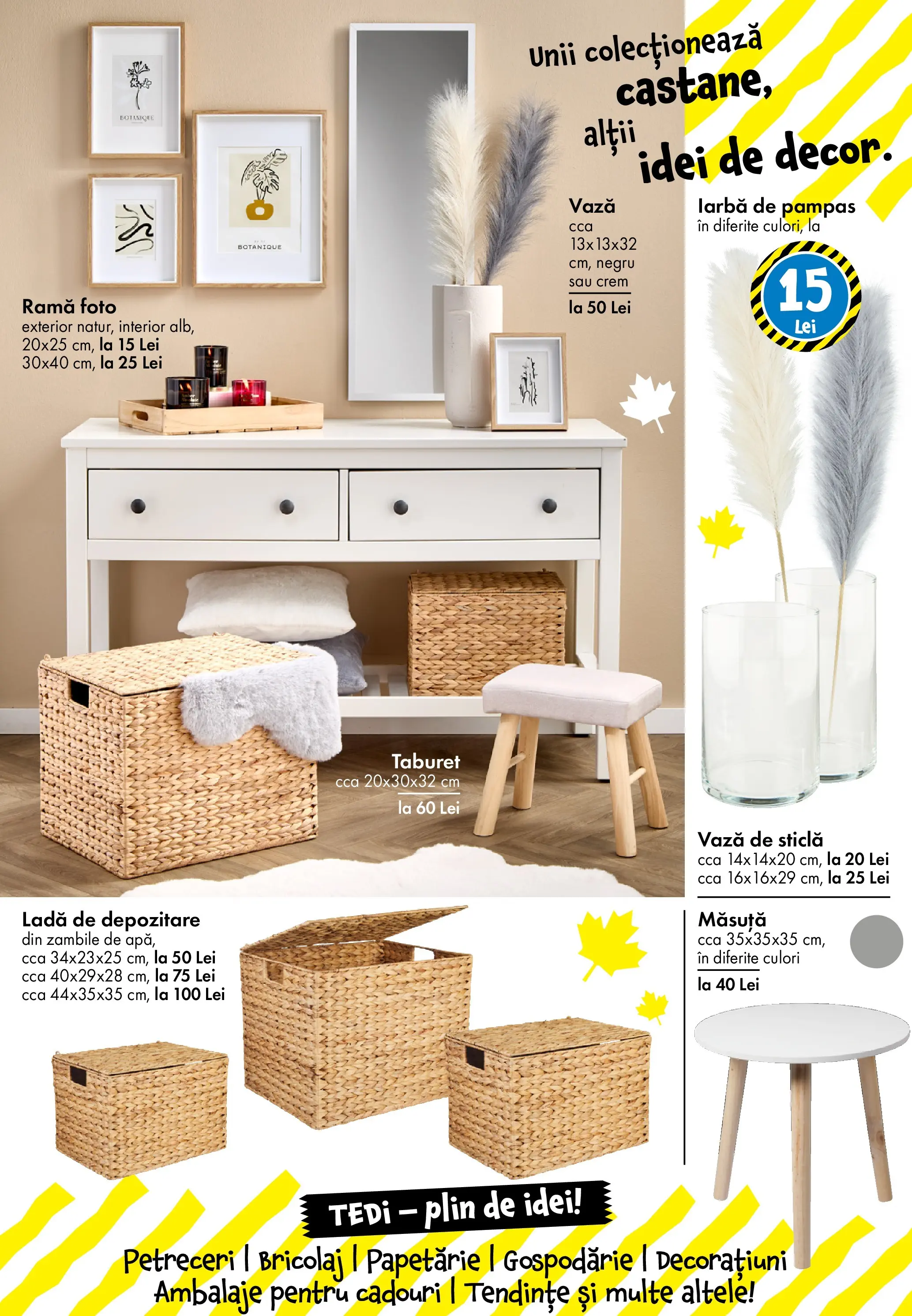 Catalog TEDi - Oferta 10.10.2025 - 19.10.2025 | Pagină: 23 | Produse: Taburet, Vază, Ramă foto