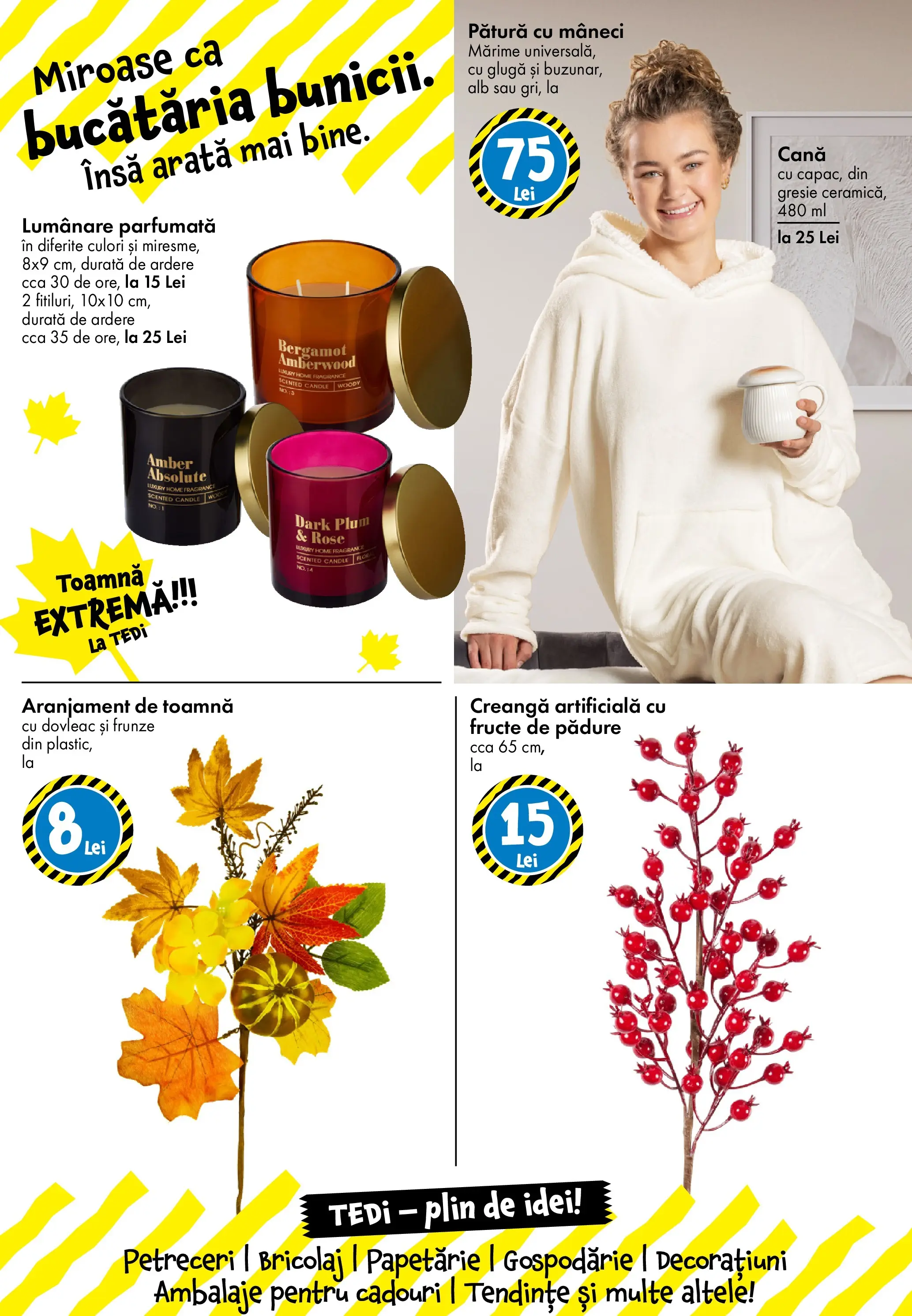 Catalog TEDi - Oferta 10.10.2025 - 19.10.2025 | Pagină: 24 | Produse: Dovleac, Gresie, Lumânare, Fructe