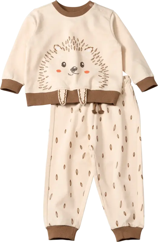 ALANA Set mit Hose & Pullover mit Igel-Applikation, beige, Gr. 86