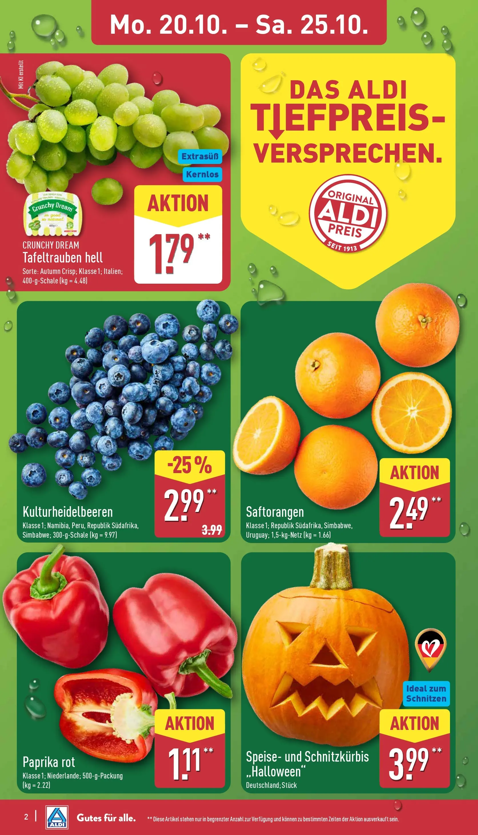 Aldi - ALDI Nord: Wochenangebote (ab 19.10.2025) » Angebote Online | Seite: 2 | Produkte: Paprika rot, Paprika