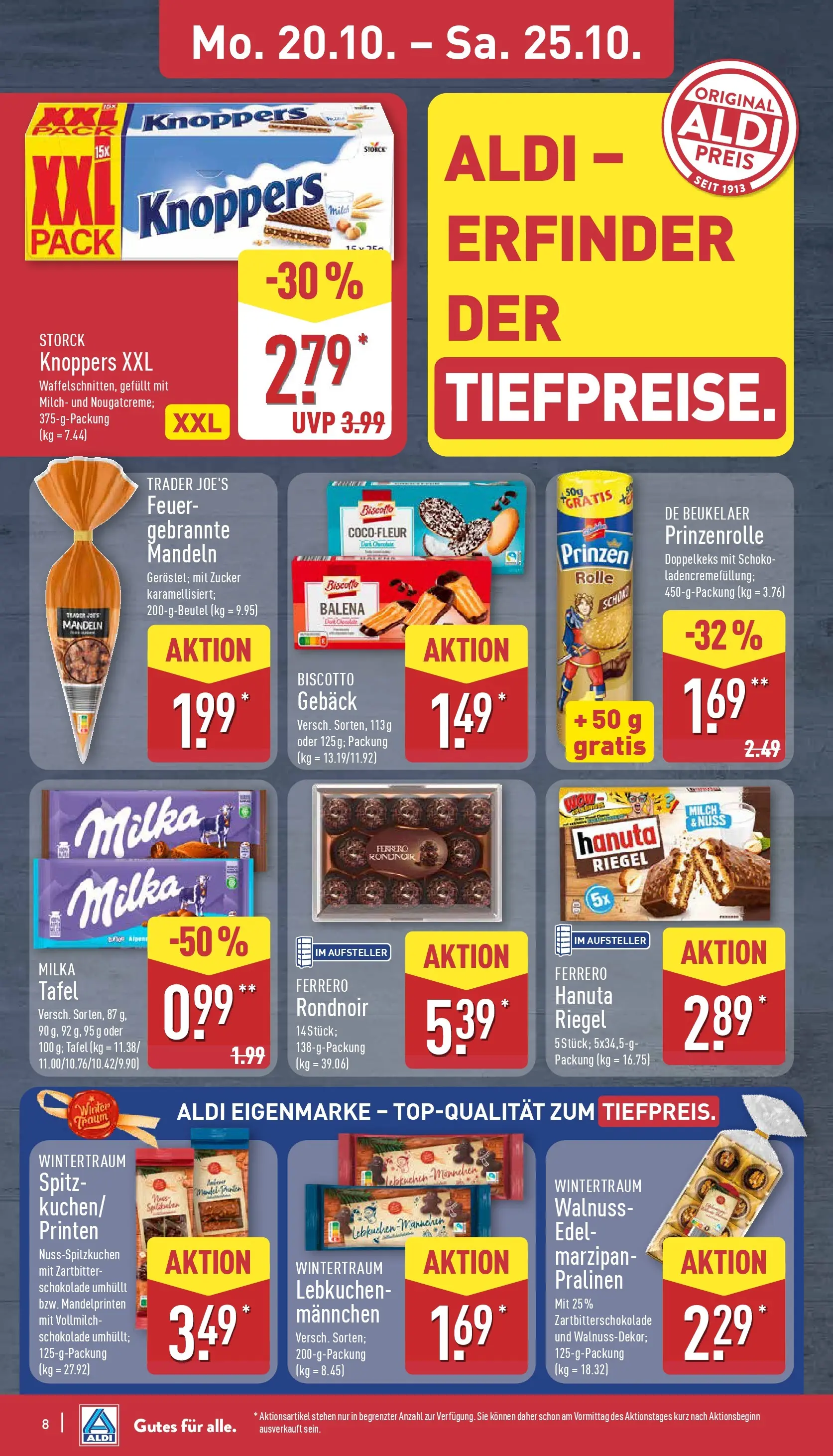 Aldi - ALDI Nord: Wochenangebote (ab 19.10.2025) » Angebote Online | Seite: 8 | Produkte: Milch, Mandeln, Milka, Zucker
