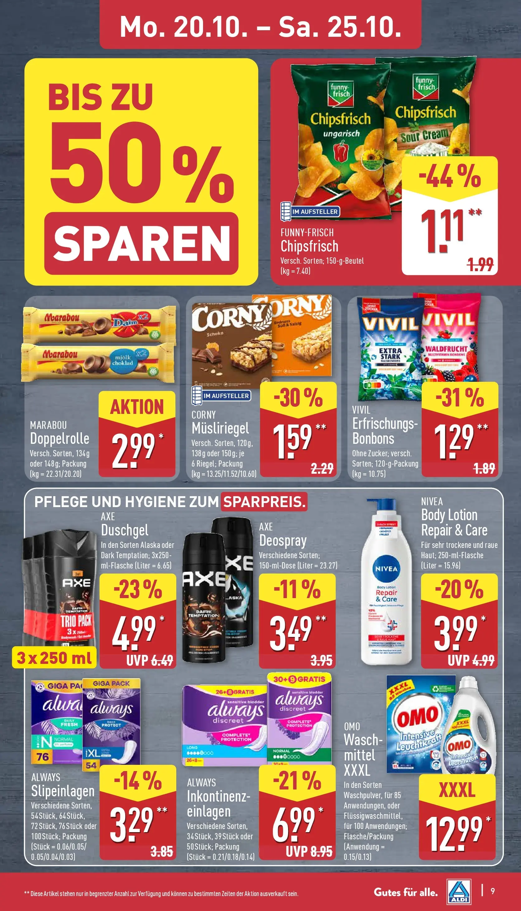 Aldi - ALDI Nord: Wochenangebote (ab 19.10.2025) » Angebote Online | Seite: 9 | Produkte: Funny frisch, Duschgel, Body Lotion, Deospray