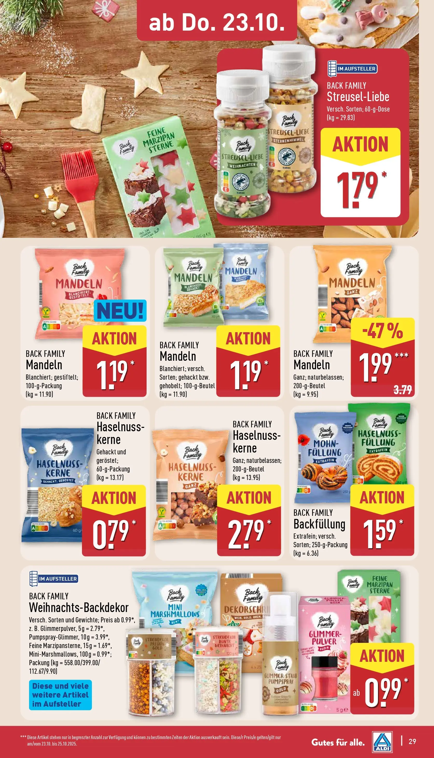 Aldi - ALDI Nord: Wochenangebote (ab 19.10.2025) » Angebote Online | Seite: 29 | Produkte: Mandeln