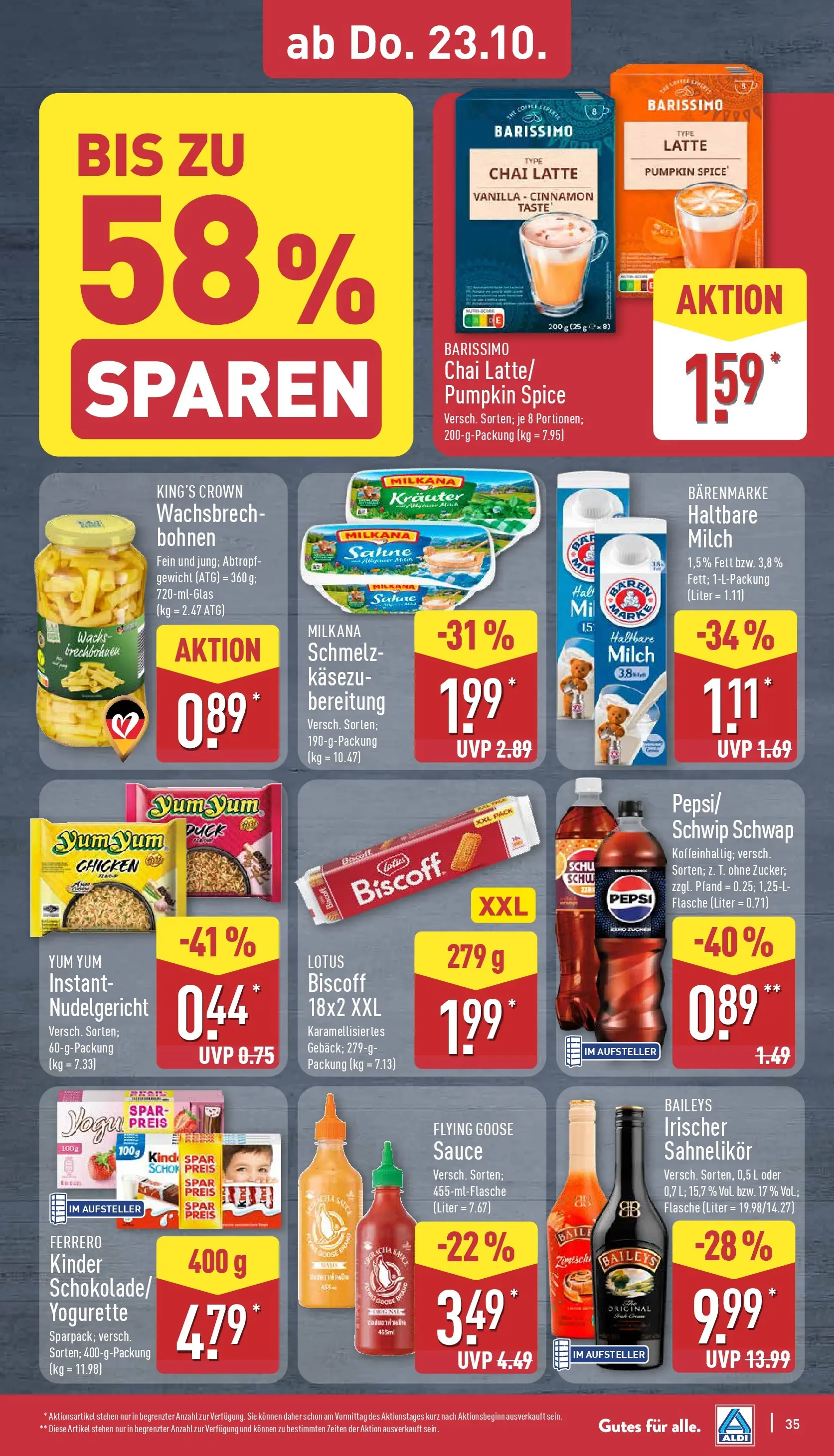 Aldi - ALDI Nord: Wochenangebote (ab 19.10.2025) » Angebote Online | Seite: 35 | Produkte: Milch, Yogurette, Milkana, Baileys