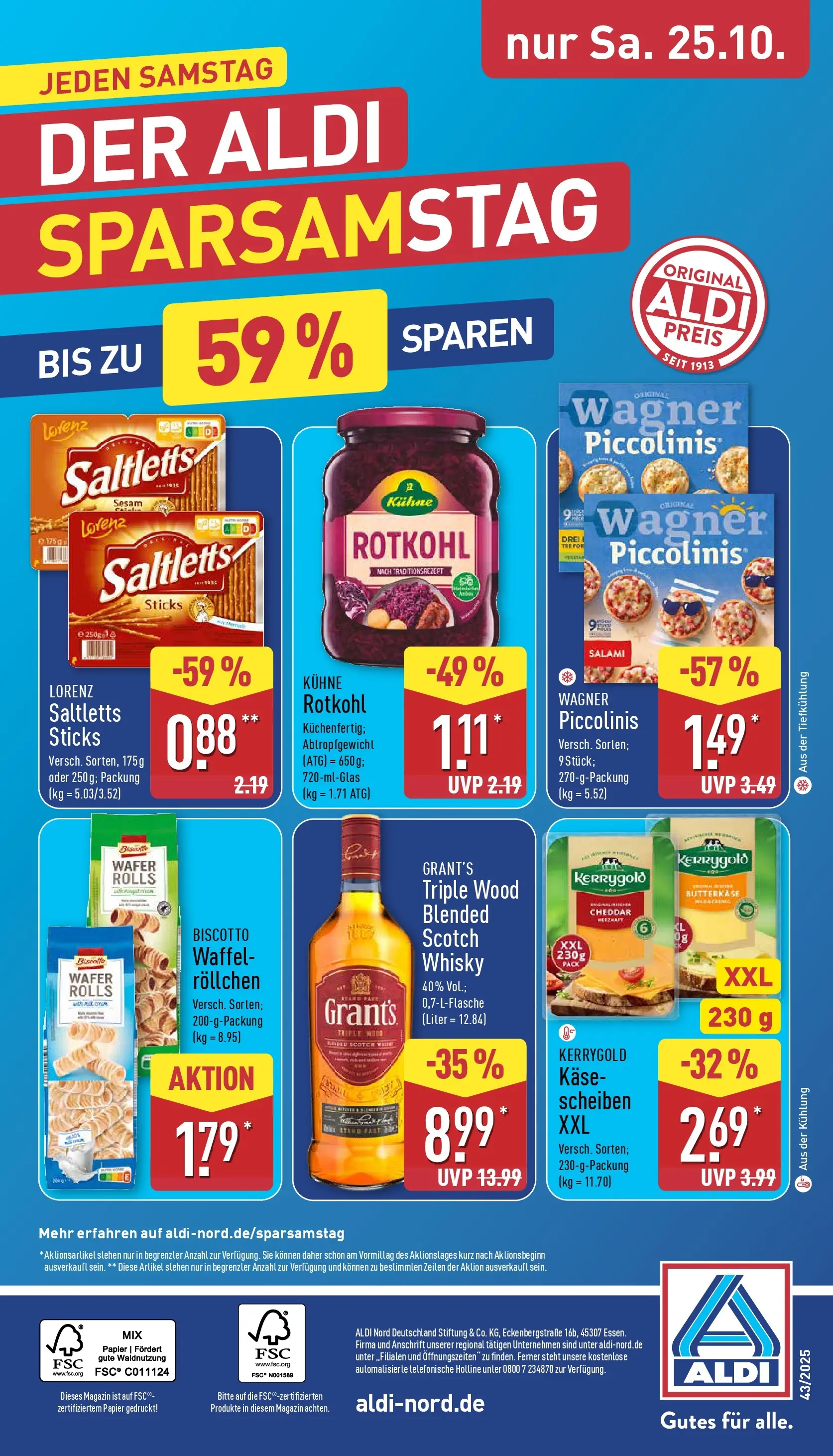Aldi - ALDI Nord: Wochenangebote (ab 19.10.2025) » Angebote Online | Seite: 36 | Produkte: Whisky, Käse, Piccolinis, Salami