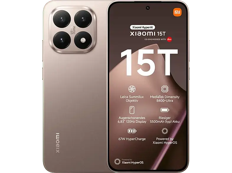 Xiaomi 15T 256 GB, Rose Gold, Dual SIM