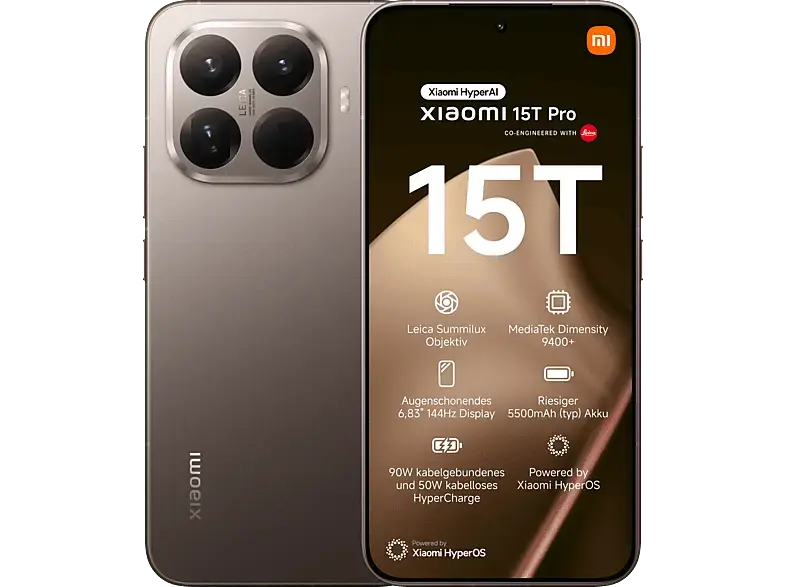 Xiaomi 15T Pro 512 GB, Mocha Gold, Dual SIM