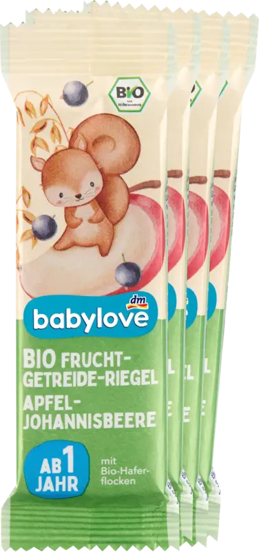babylove Frucht-Getreide-Riegel Apfel-Johannisbeere ab 1 Jahr (4x25 g)