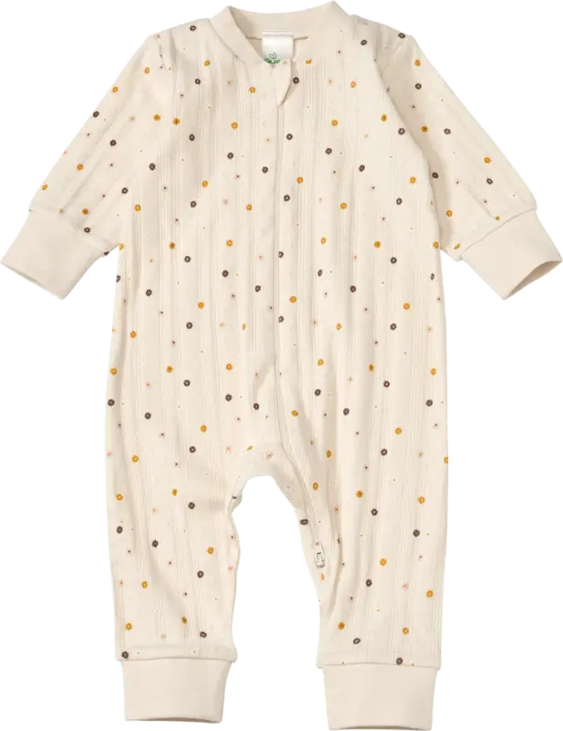 ALANA Schlafanzug mit Ajour-Struktur & Blumen-Muster, beige, Gr. 62/68