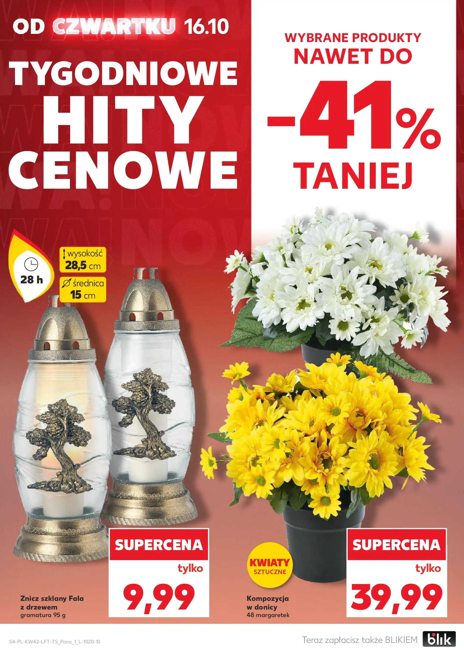 Kaufland gazetka od 16.10.2025 - od jutra PDF | Strona: 4 | Produkty: Kwiaty sztuczne, Kwiaty