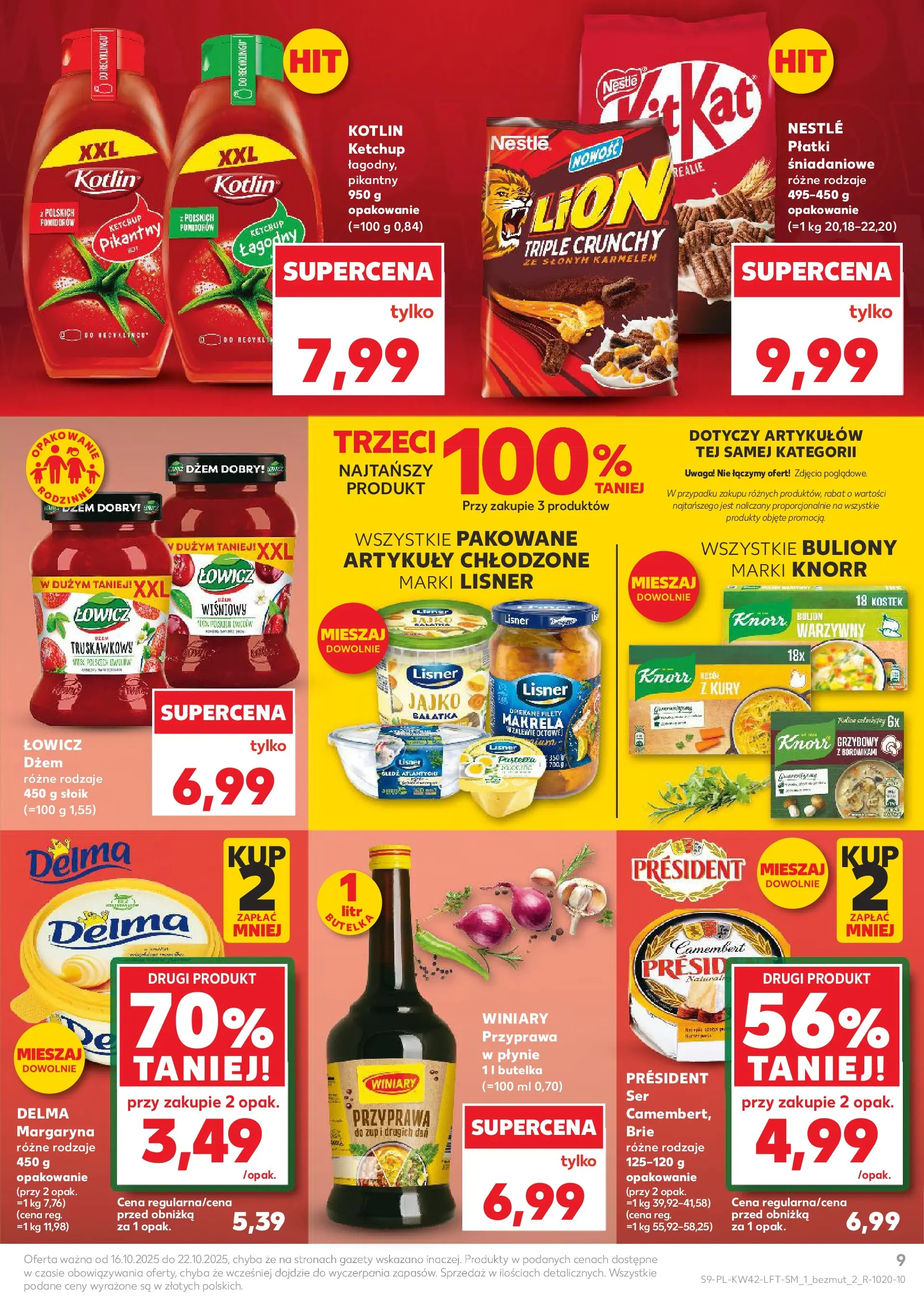 Kaufland gazetka od 16.10.2025 - od jutra PDF | Strona: 9 | Produkty: Ketchup, Makrela, Camembert, Płatki