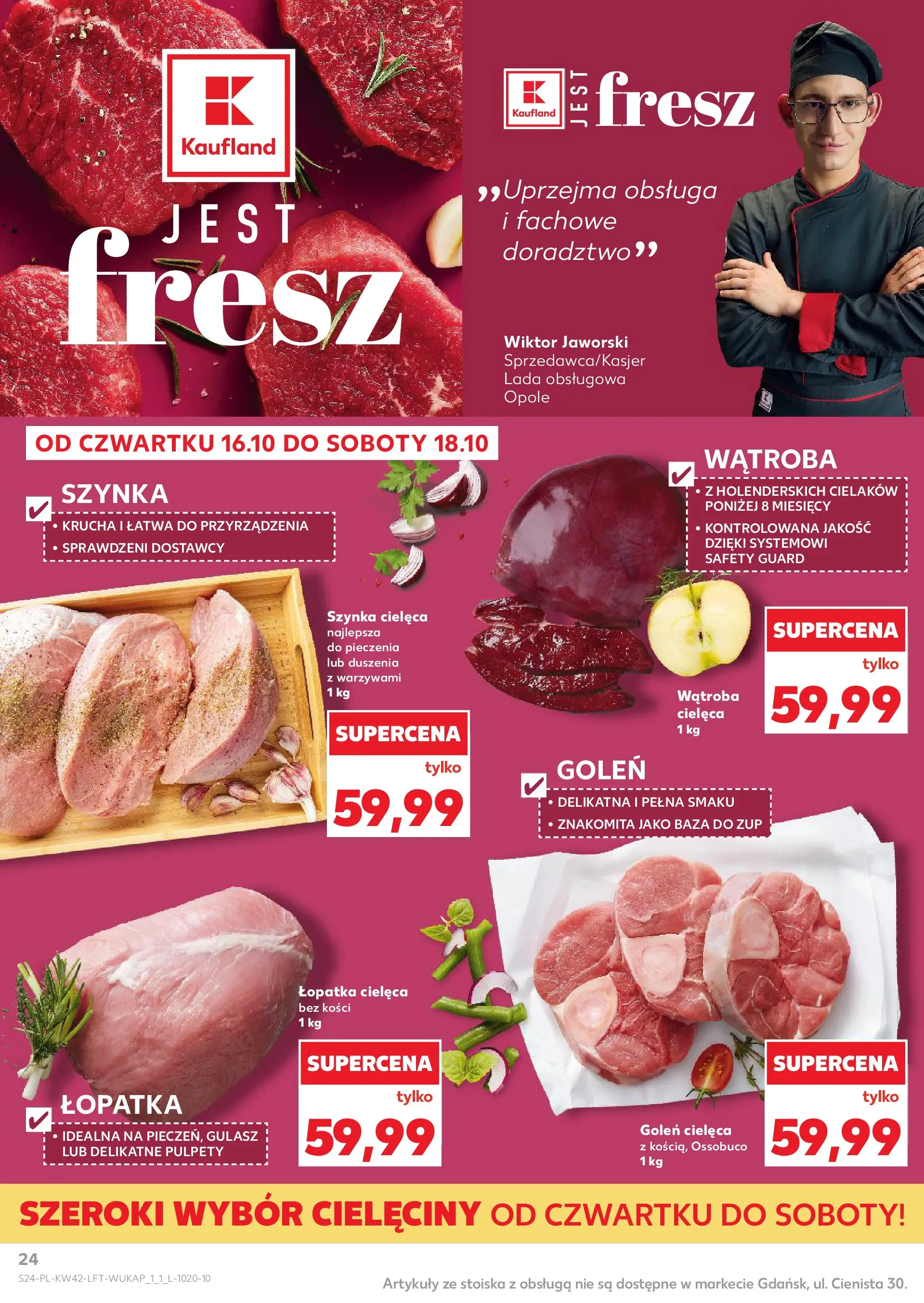 Kaufland gazetka od 16.10.2025 - od jutra PDF | Strona: 24 | Produkty: Szynka, Gulasz